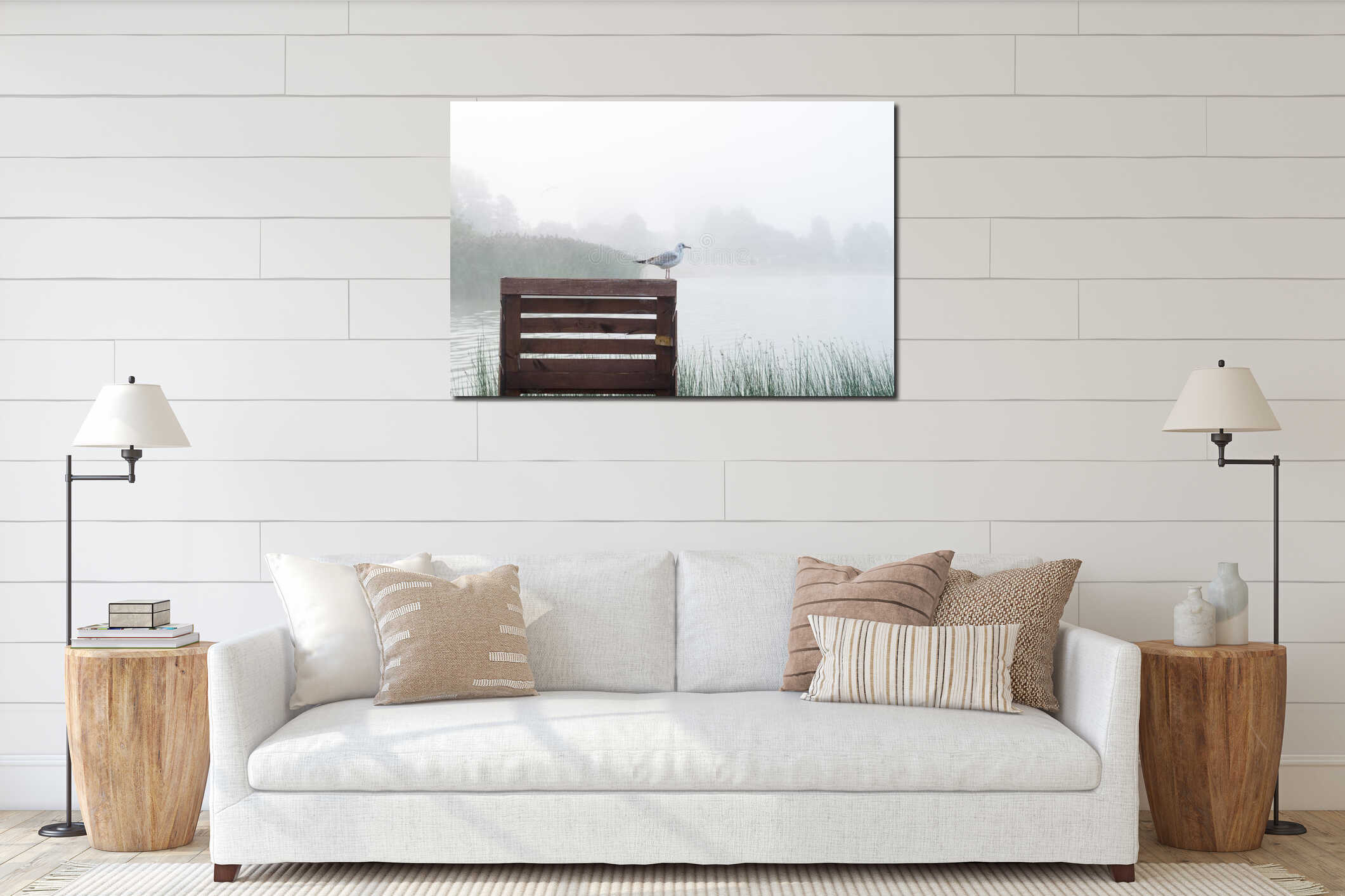 Canvas hanging interior mockup