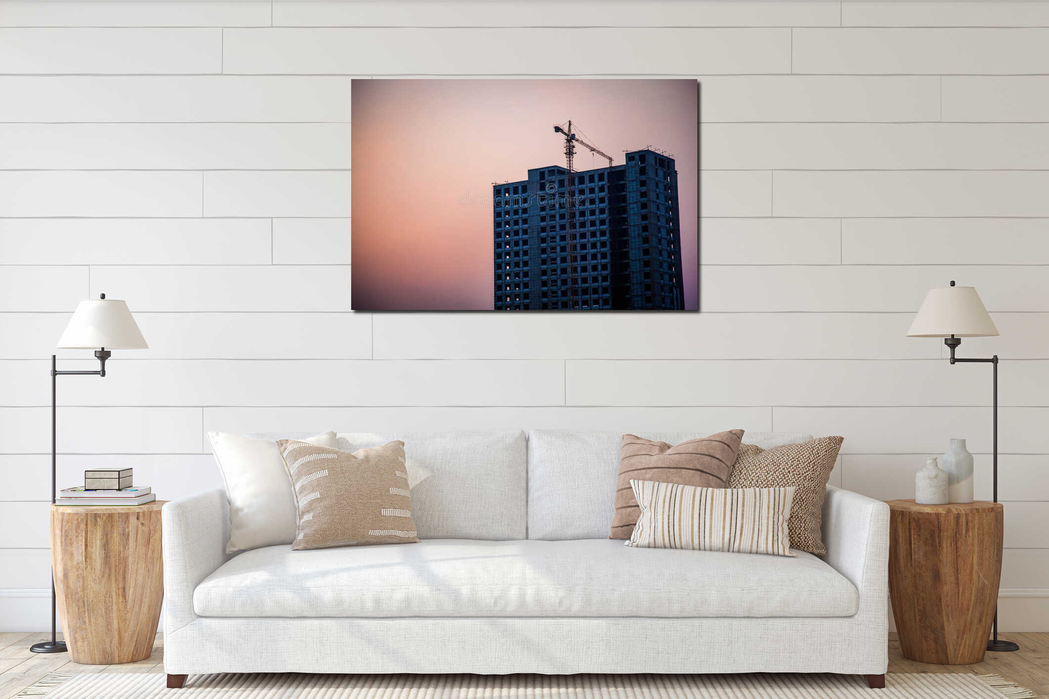 Canvas hanging interior mockup