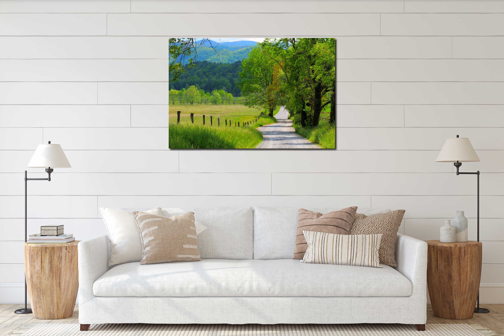 Canvas hanging interior mockup