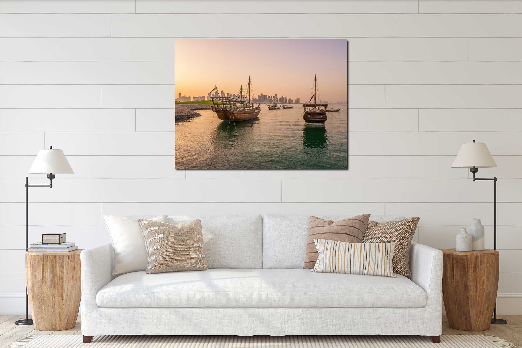 Canvas hanging interior mockup