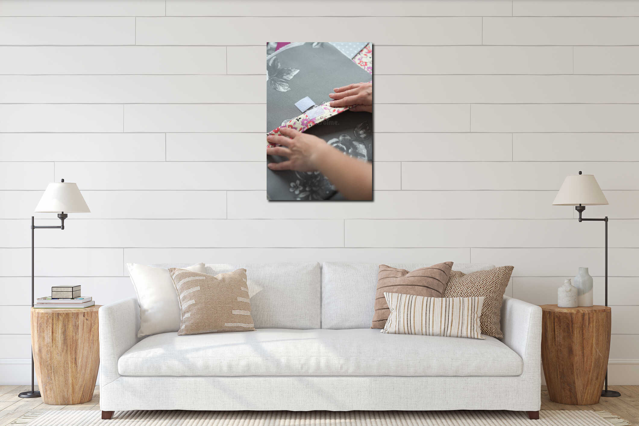 Canvas hanging interior mockup