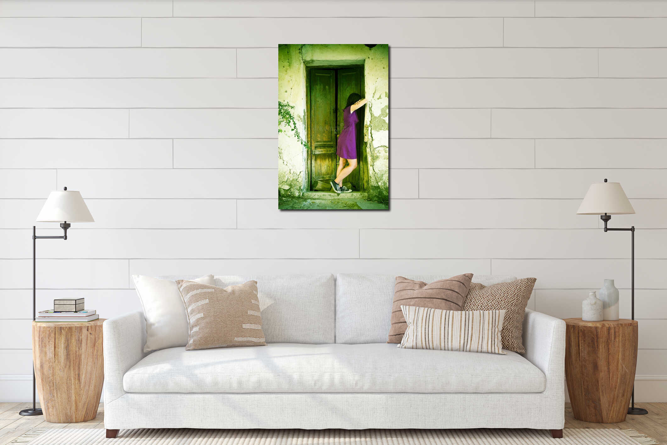 Canvas hanging interior mockup