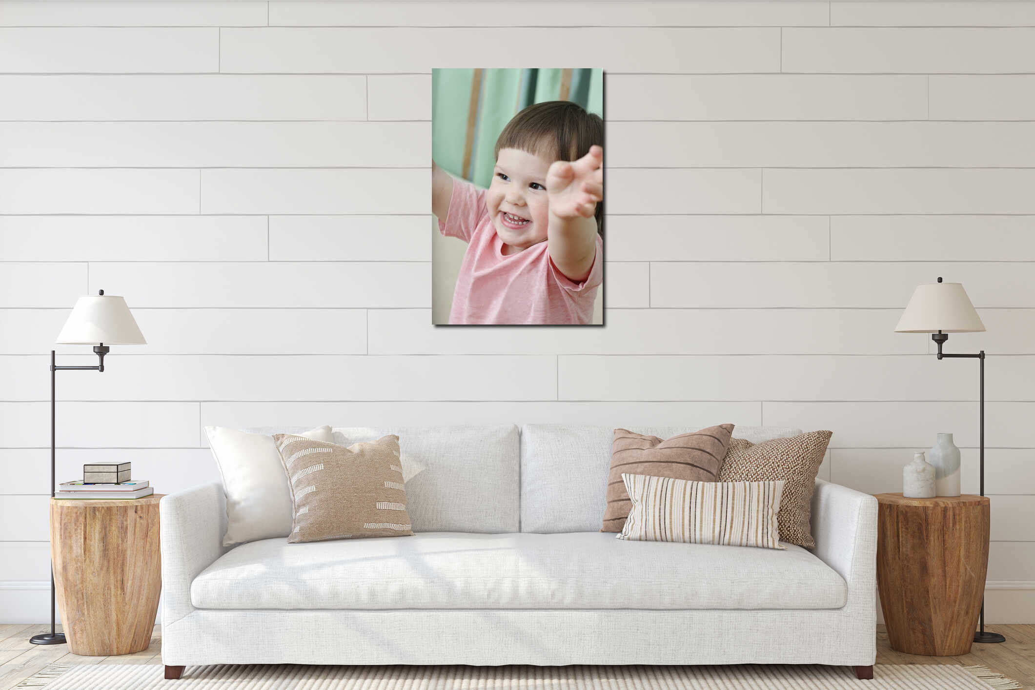 Canvas hanging interior mockup