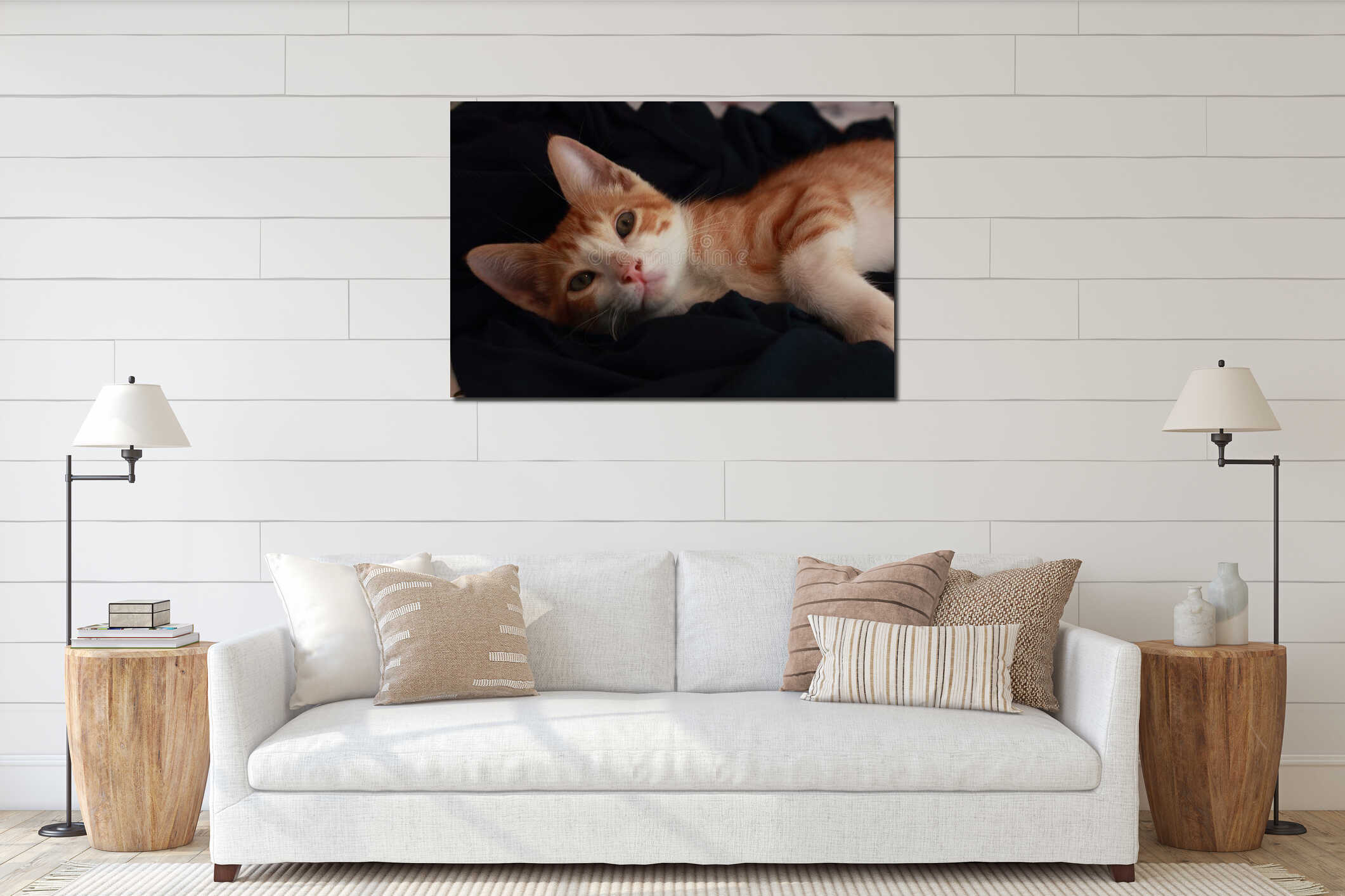 Canvas hanging interior mockup