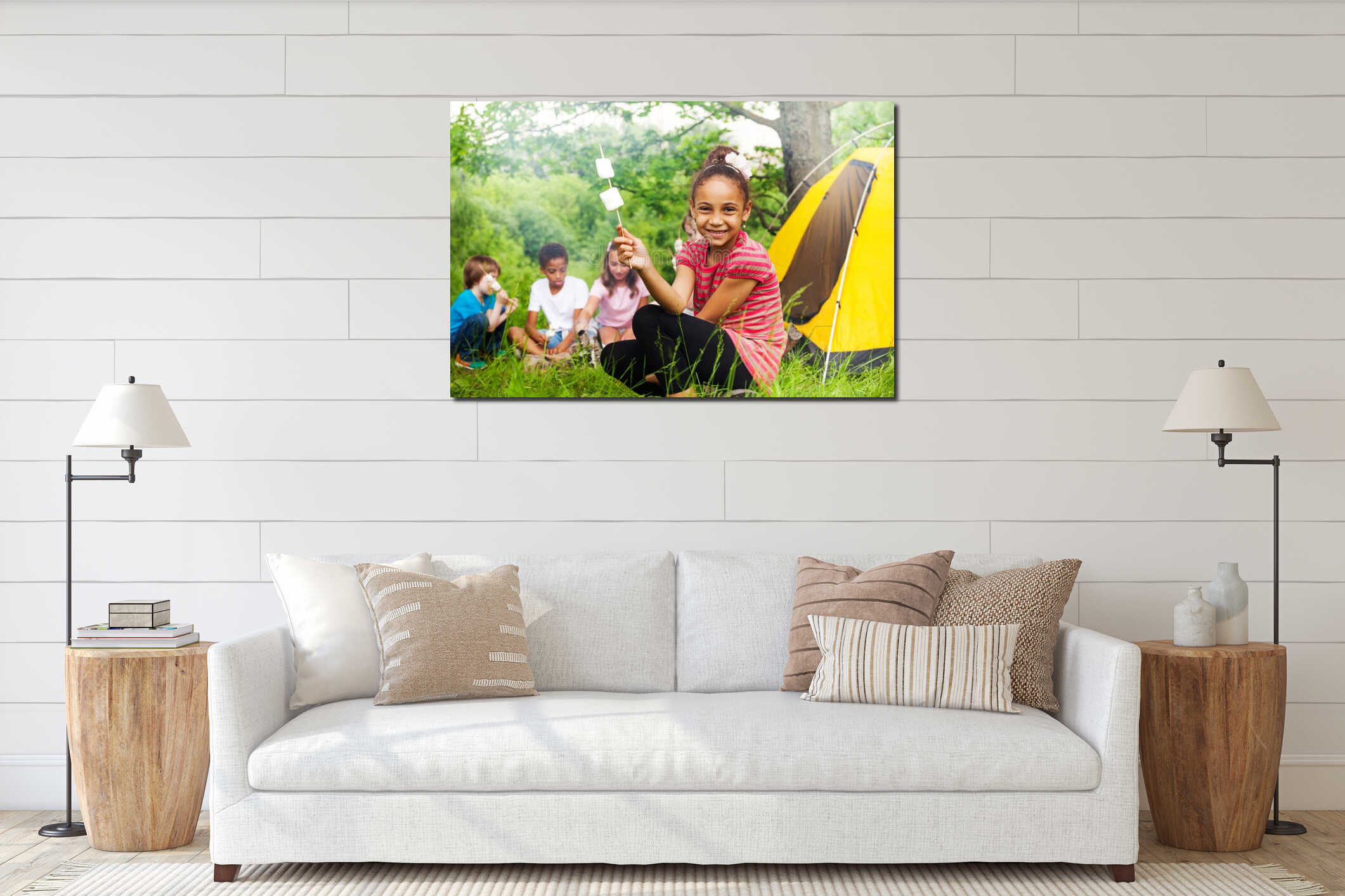 Canvas hanging interior mockup
