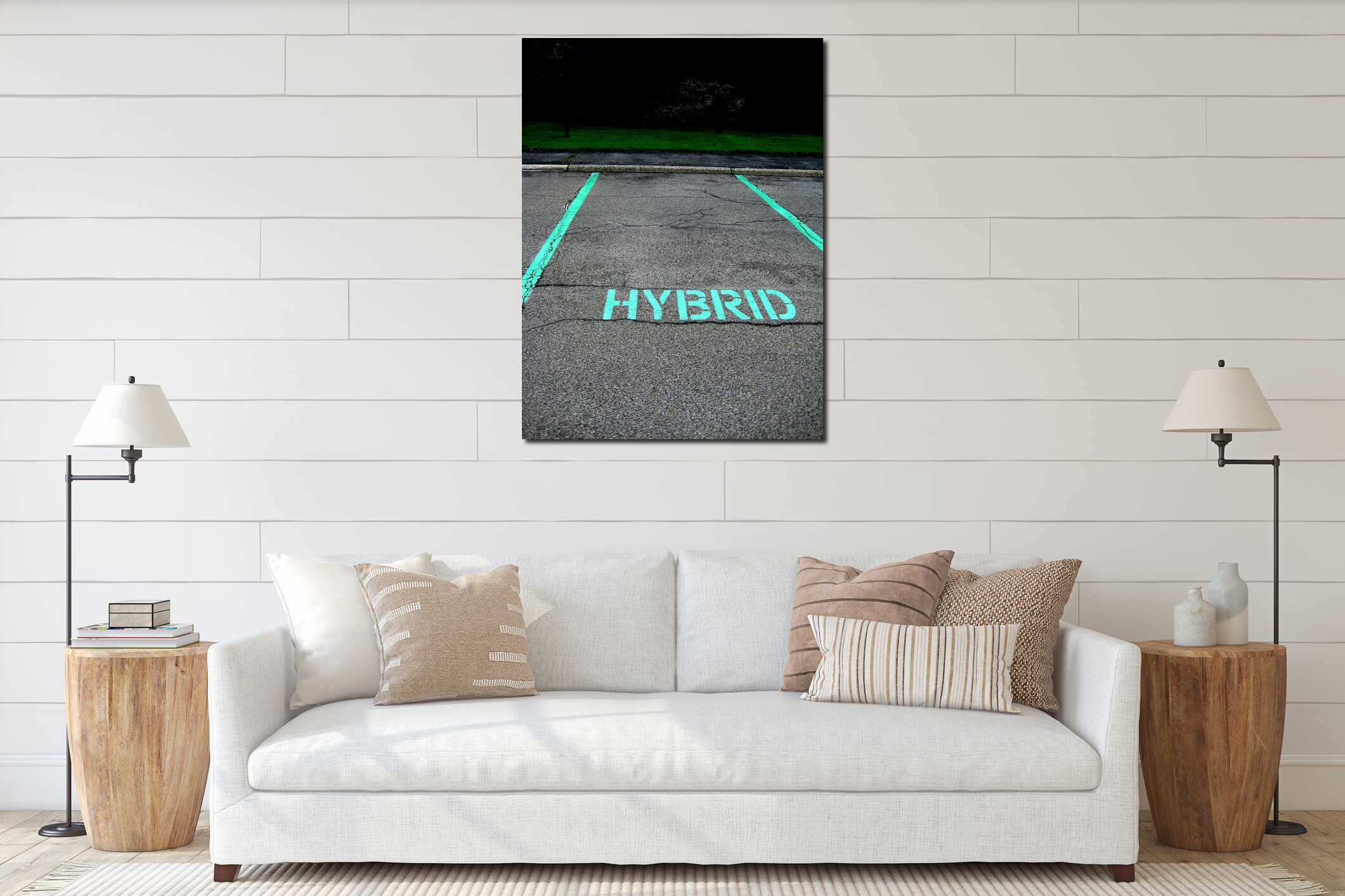 Canvas hanging interior mockup