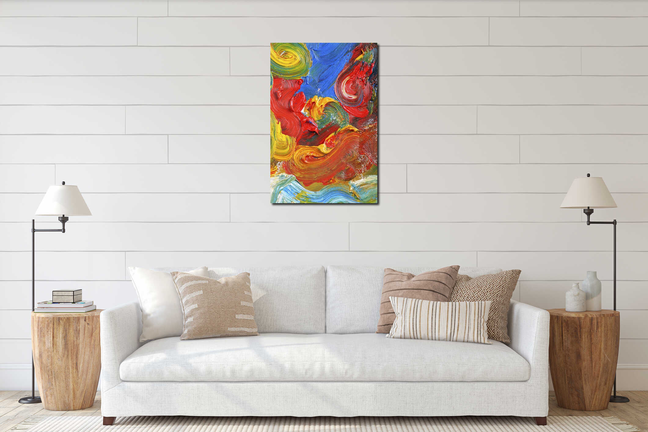 Canvas hanging interior mockup