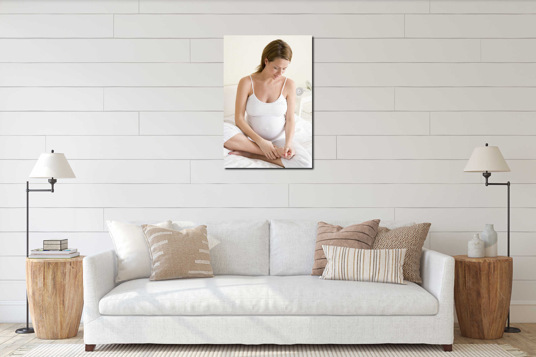 Canvas hanging interior mockup