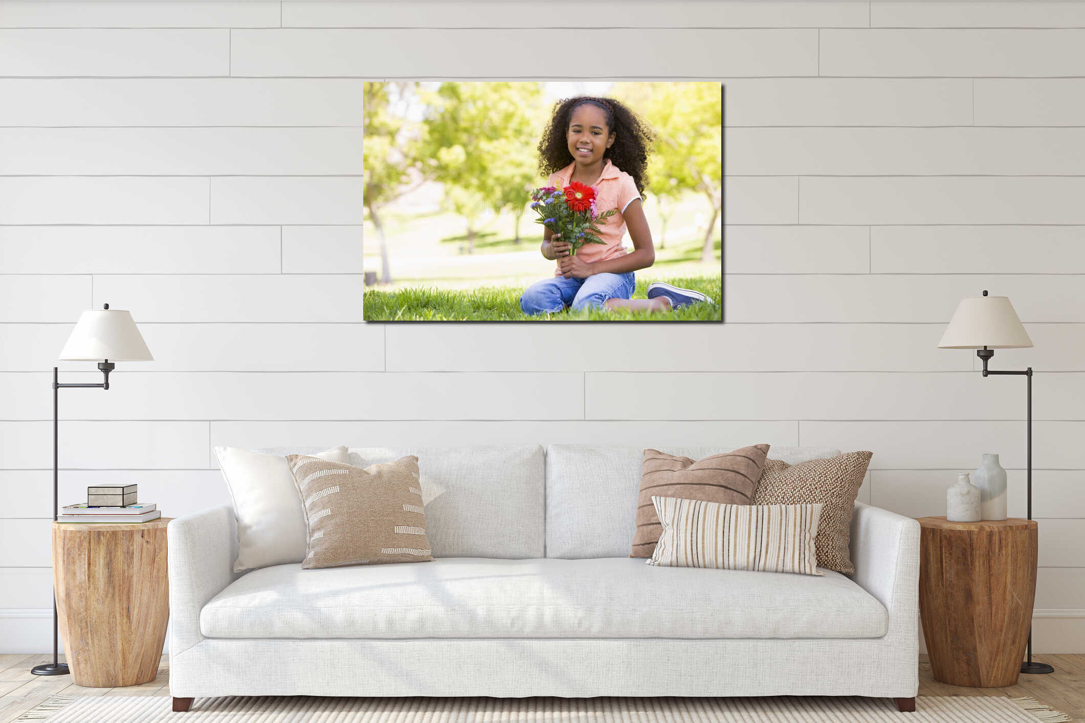 Canvas hanging interior mockup
