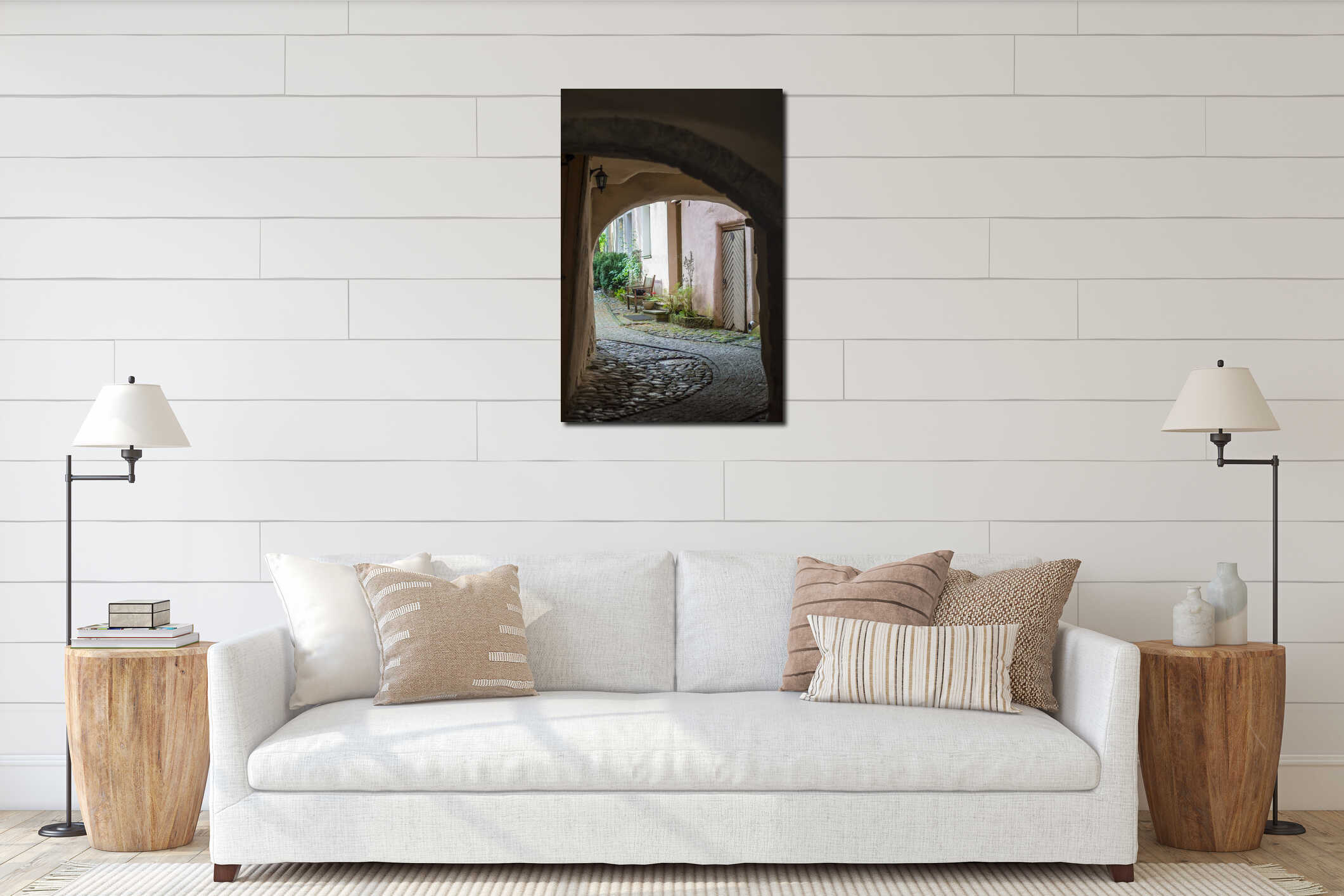 Canvas hanging interior mockup
