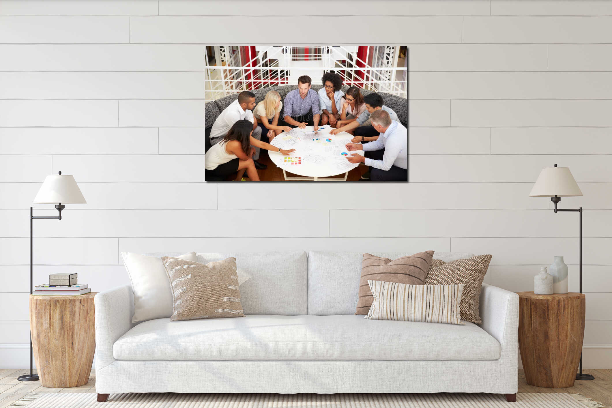 Canvas hanging interior mockup