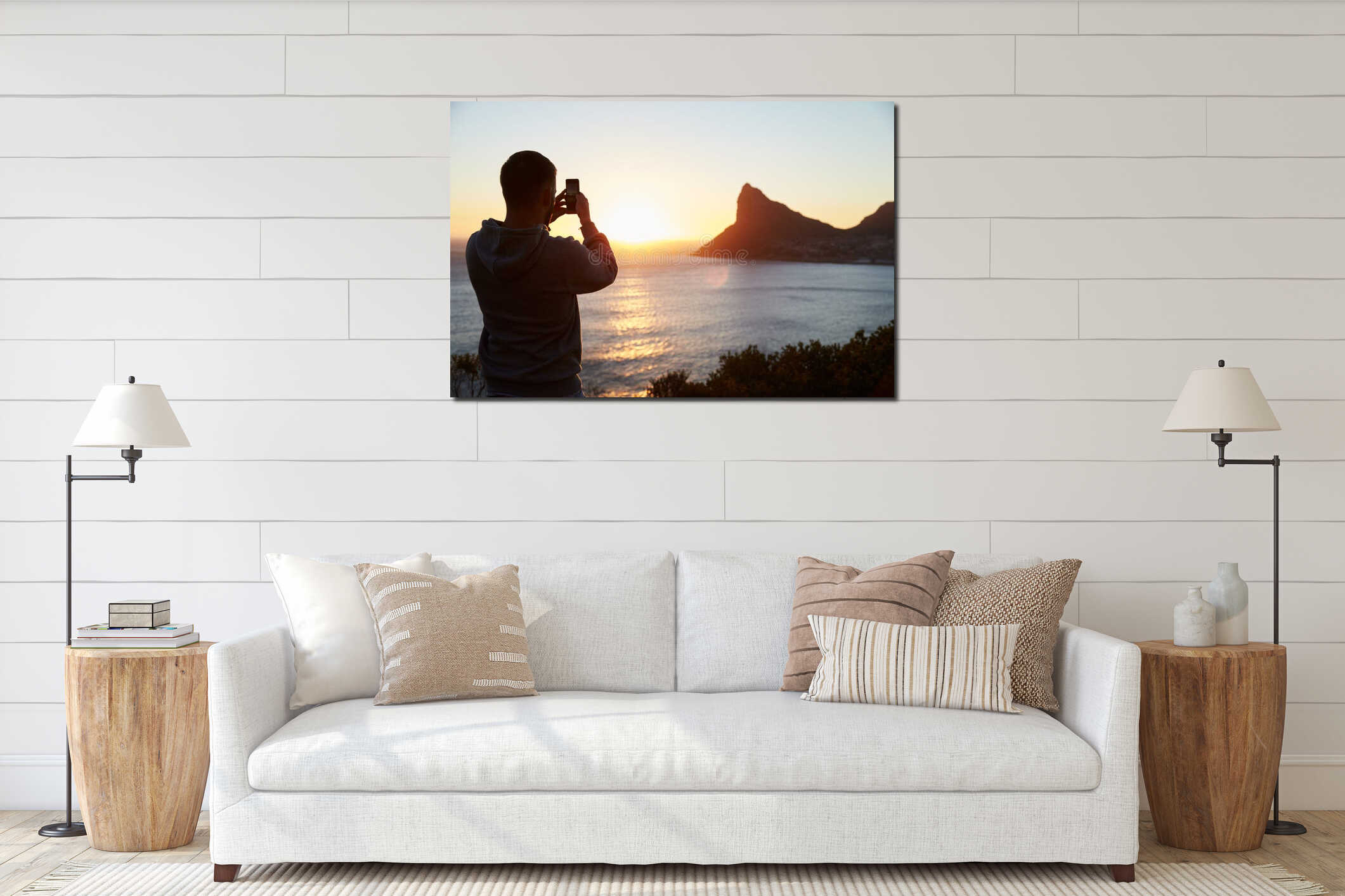 Canvas hanging interior mockup