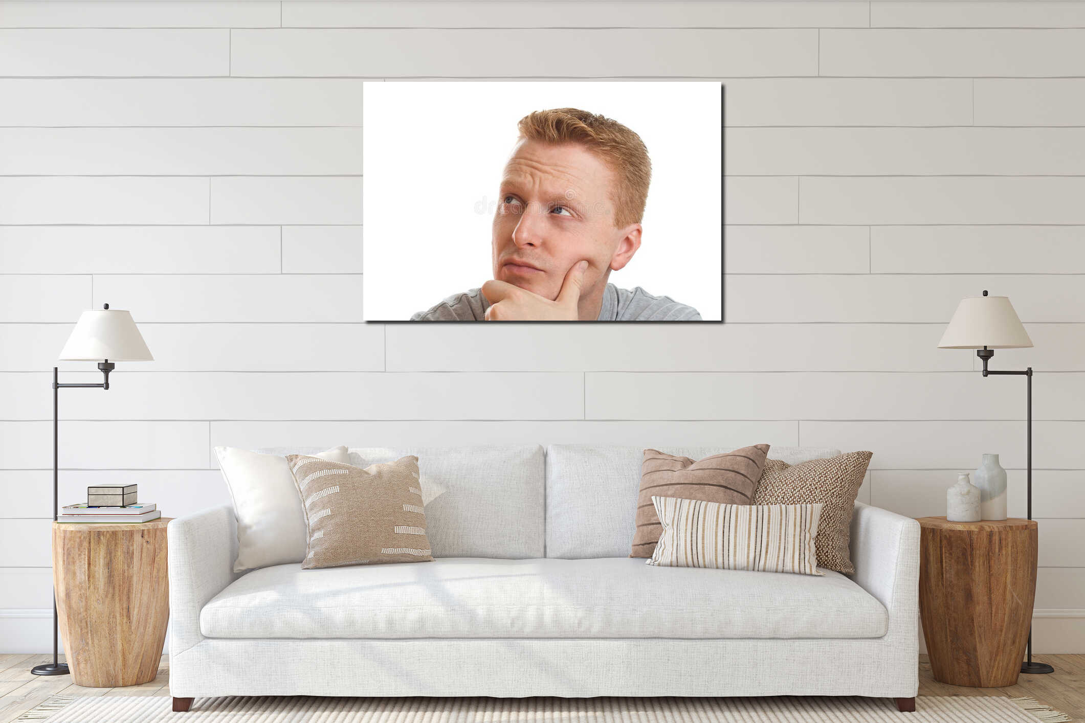 Canvas hanging interior mockup