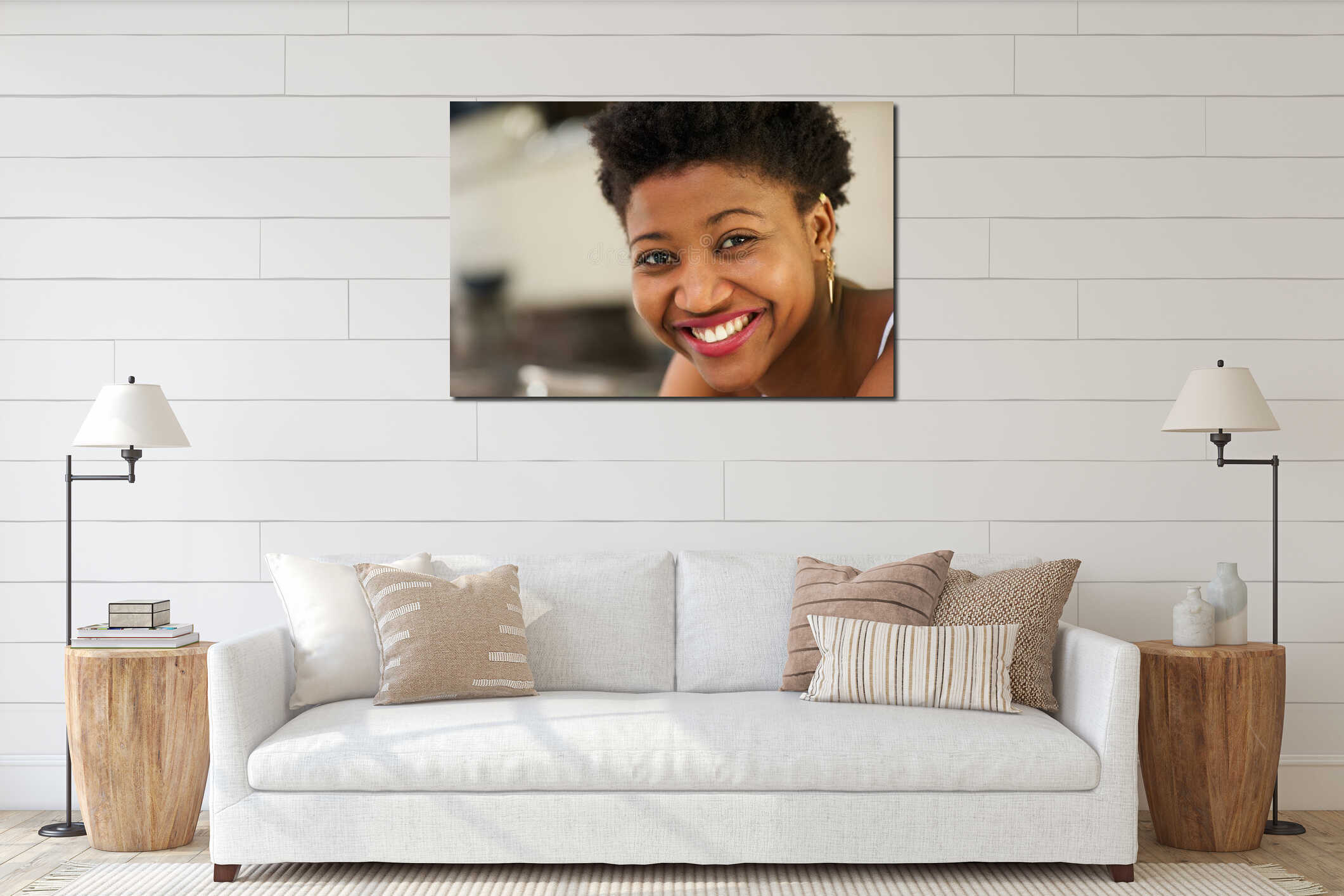 Canvas hanging interior mockup