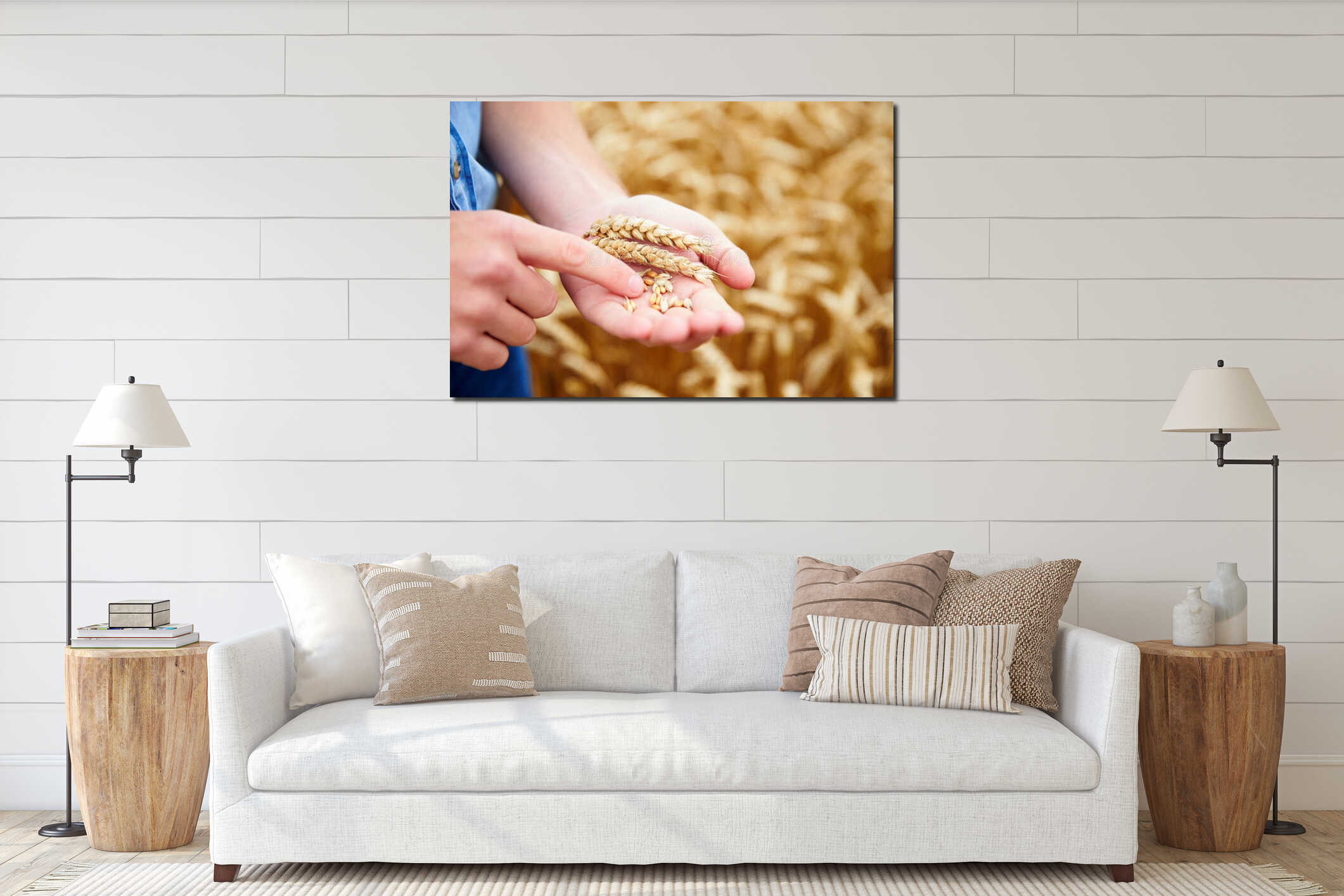 Canvas hanging interior mockup