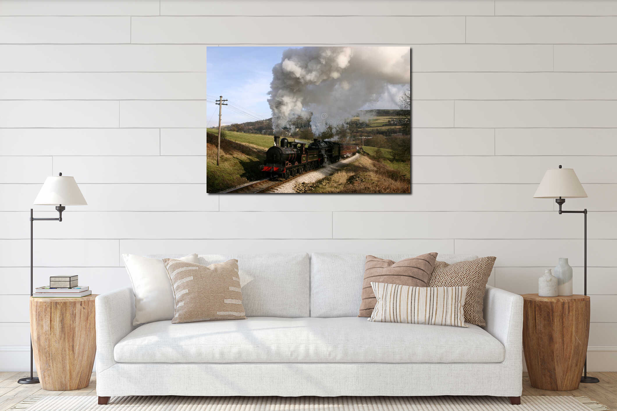 Canvas hanging interior mockup