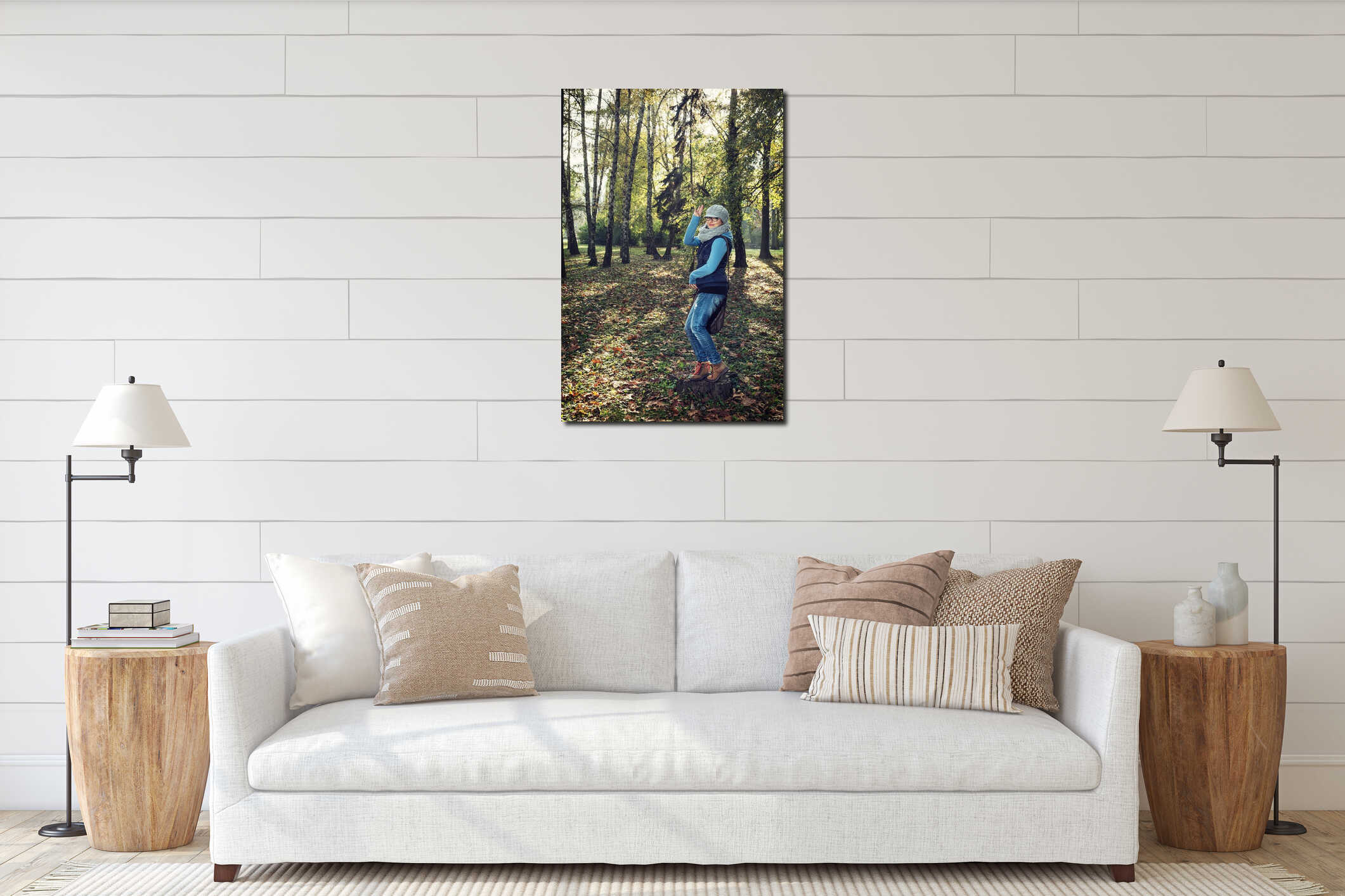 Canvas hanging interior mockup