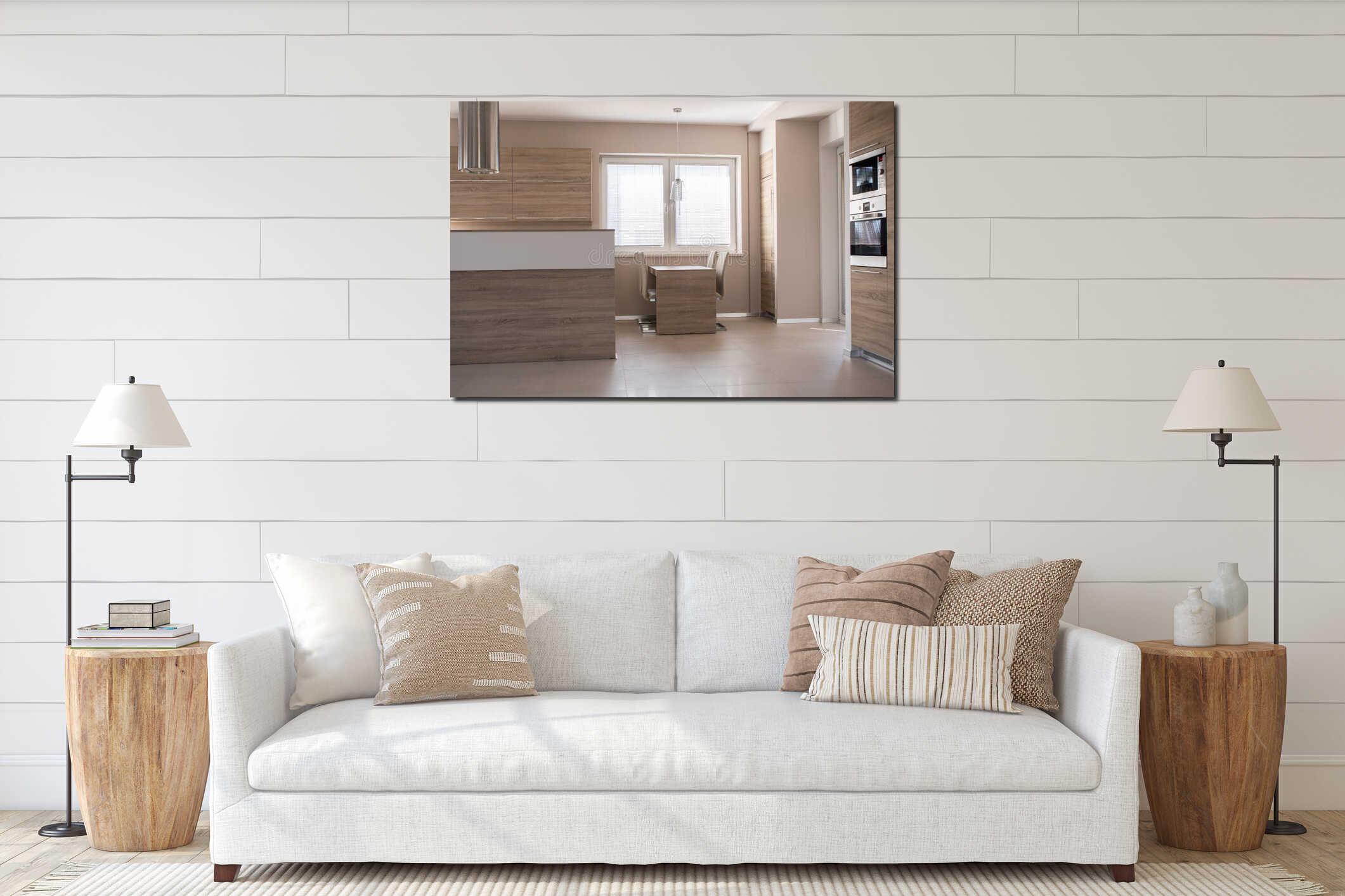 Canvas hanging interior mockup