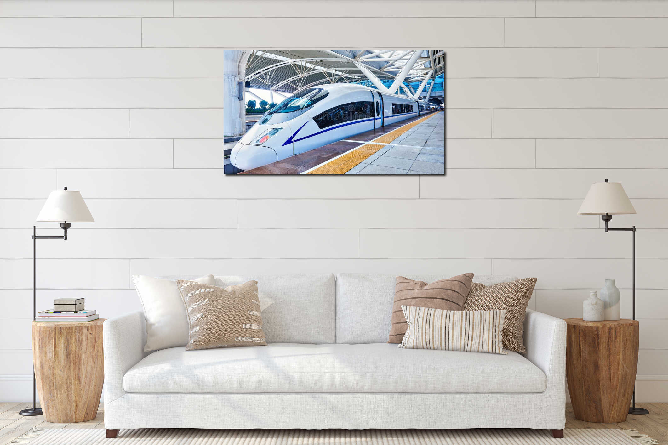 Canvas hanging interior mockup