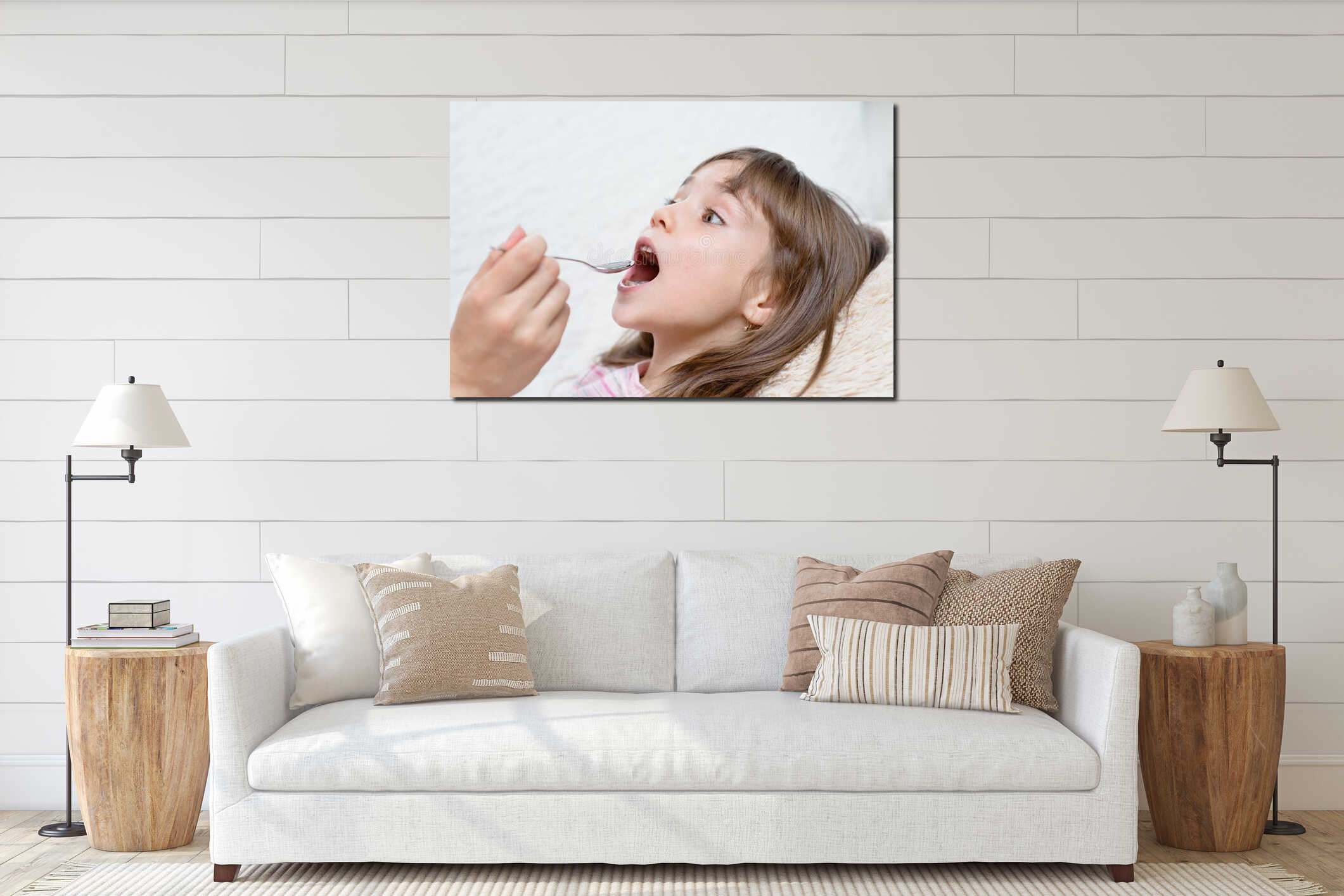 Canvas hanging interior mockup