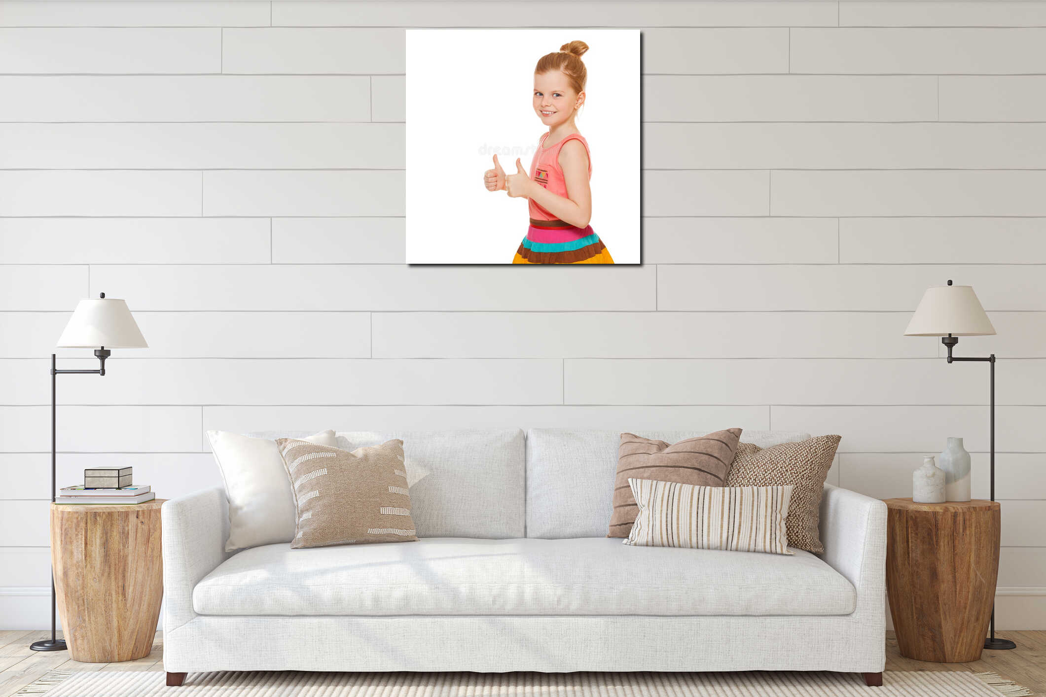 Canvas hanging interior mockup