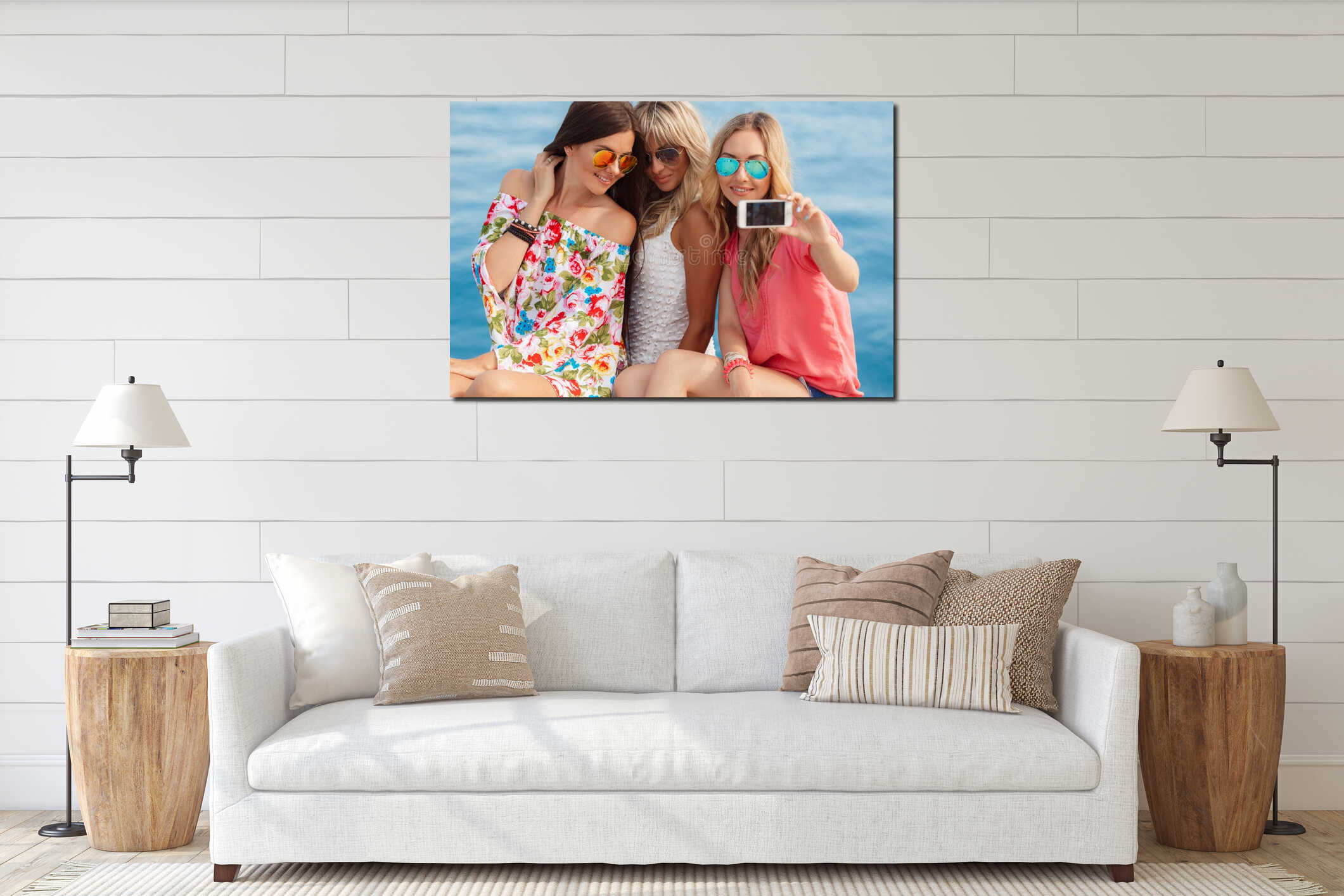 Canvas hanging interior mockup