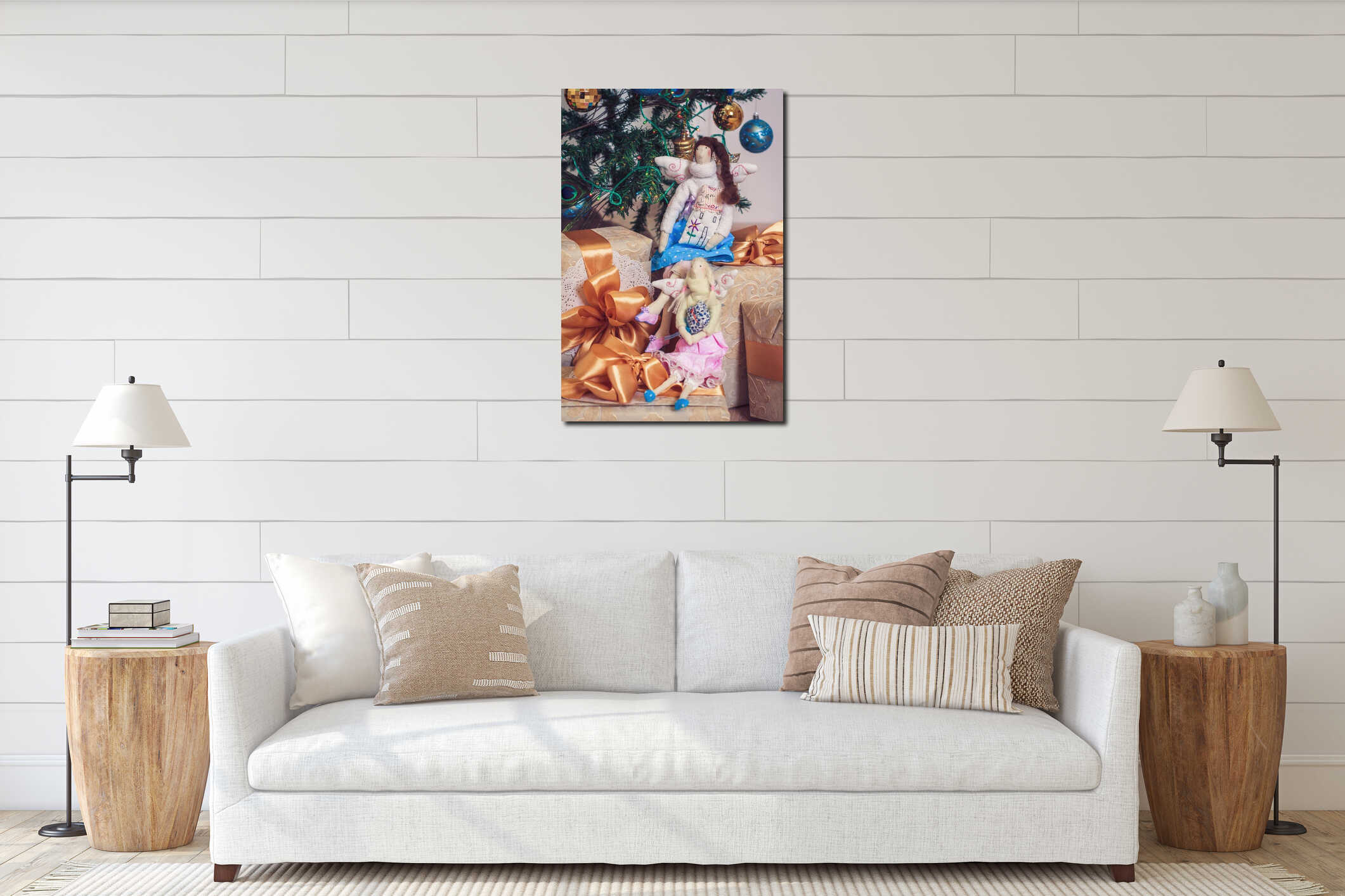Canvas hanging interior mockup