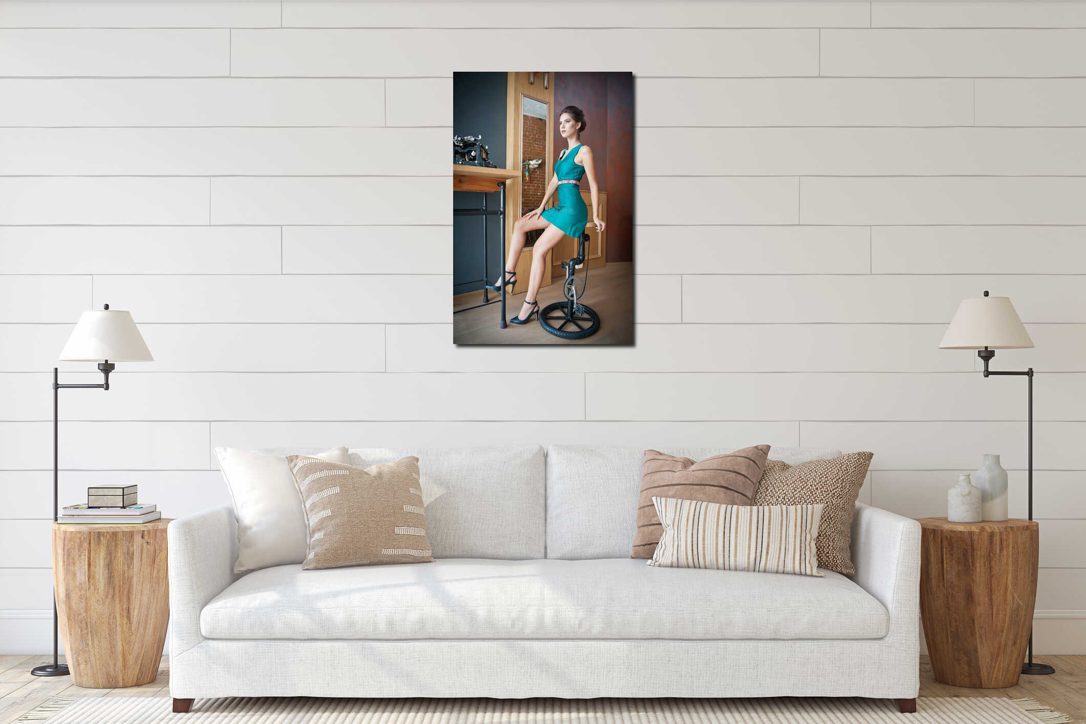 Canvas hanging interior mockup
