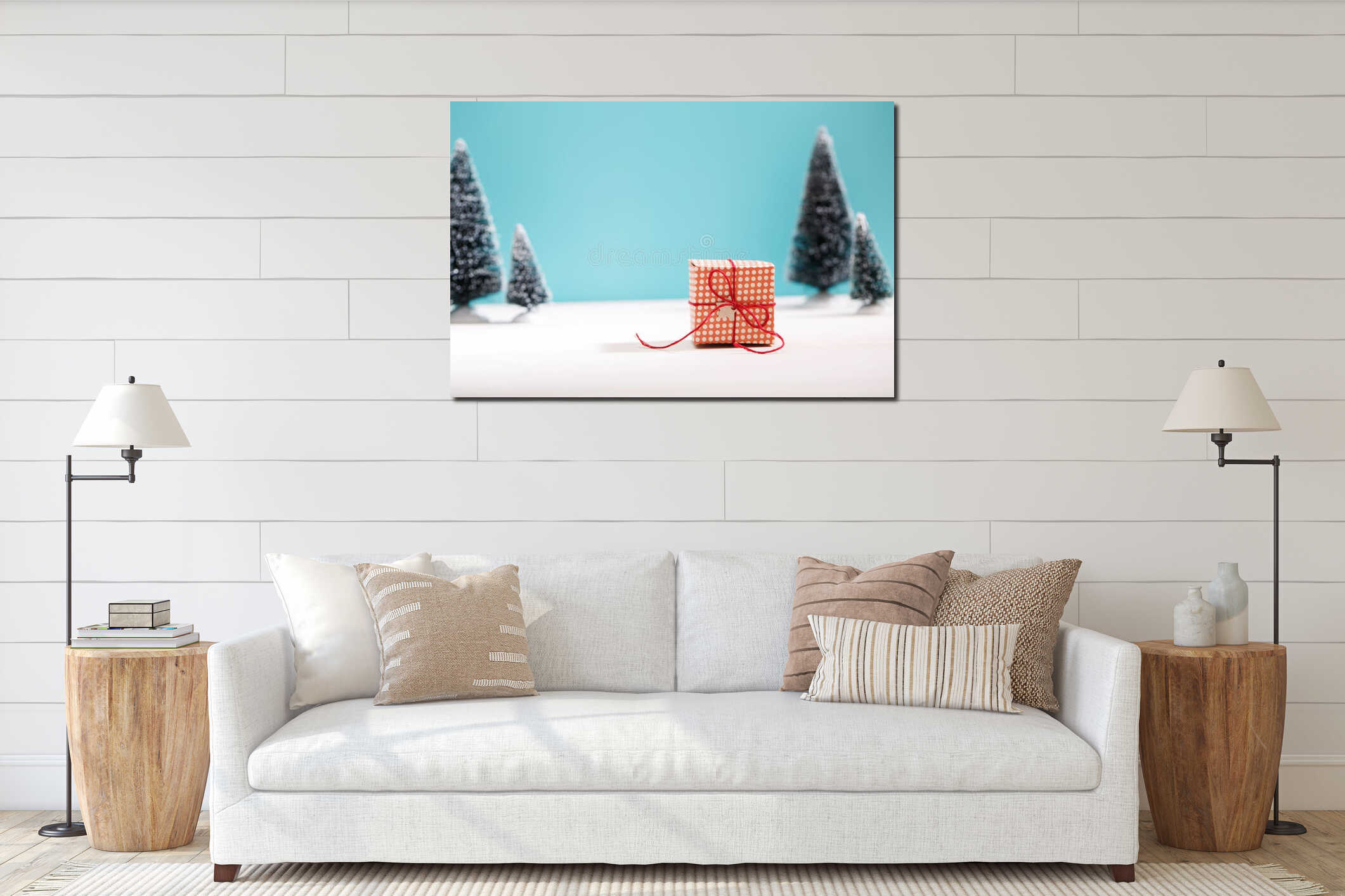 Canvas hanging interior mockup