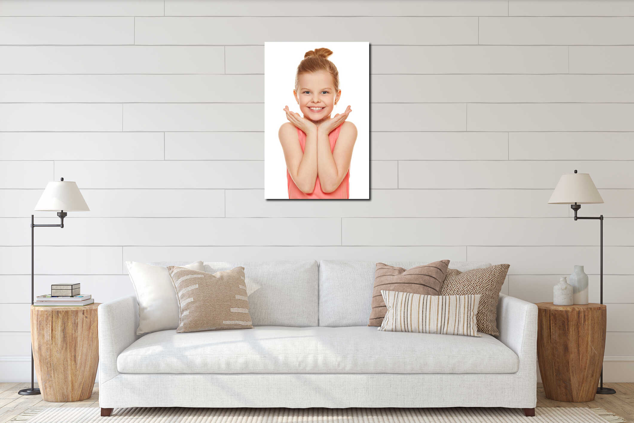 Canvas hanging interior mockup