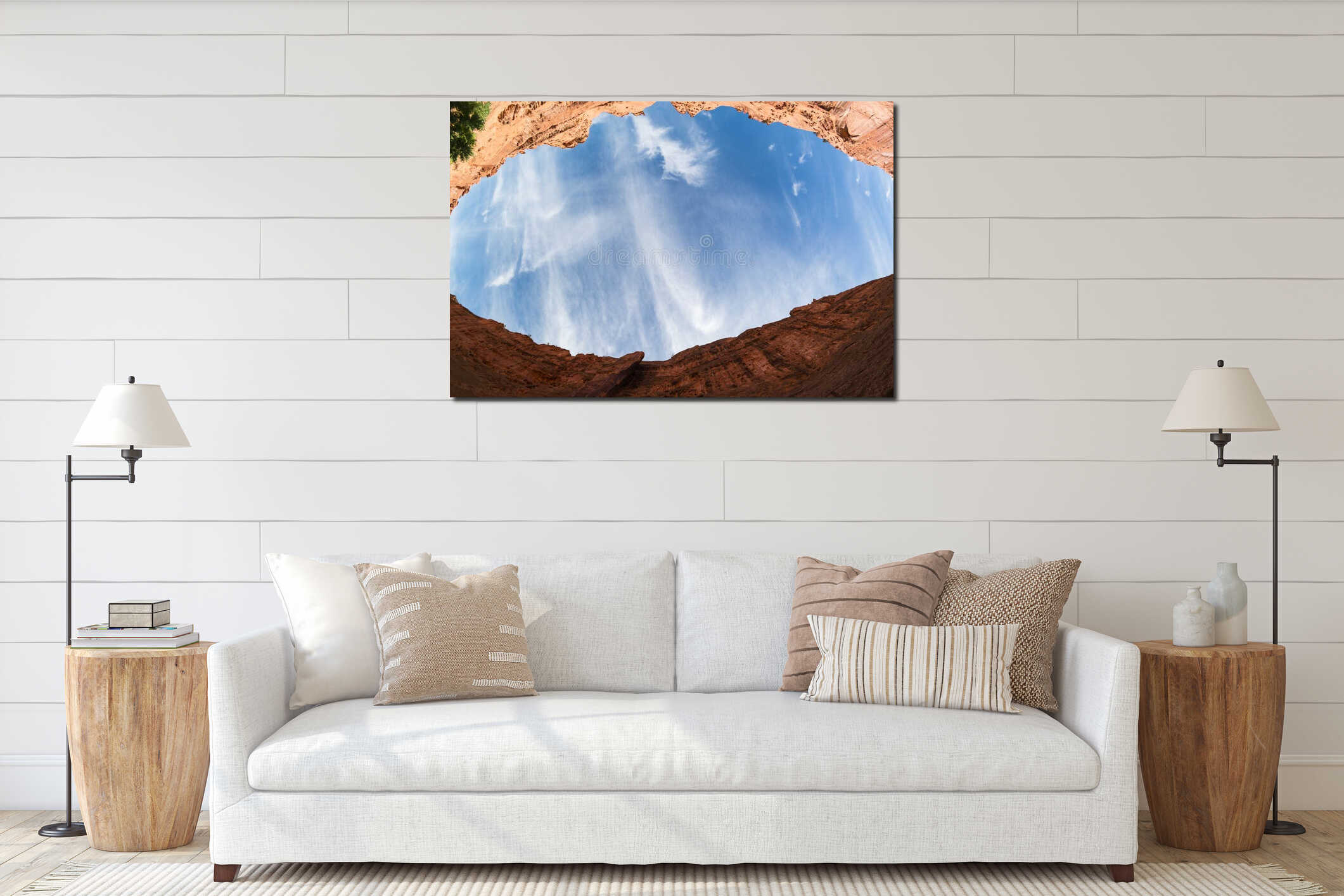 Canvas hanging interior mockup