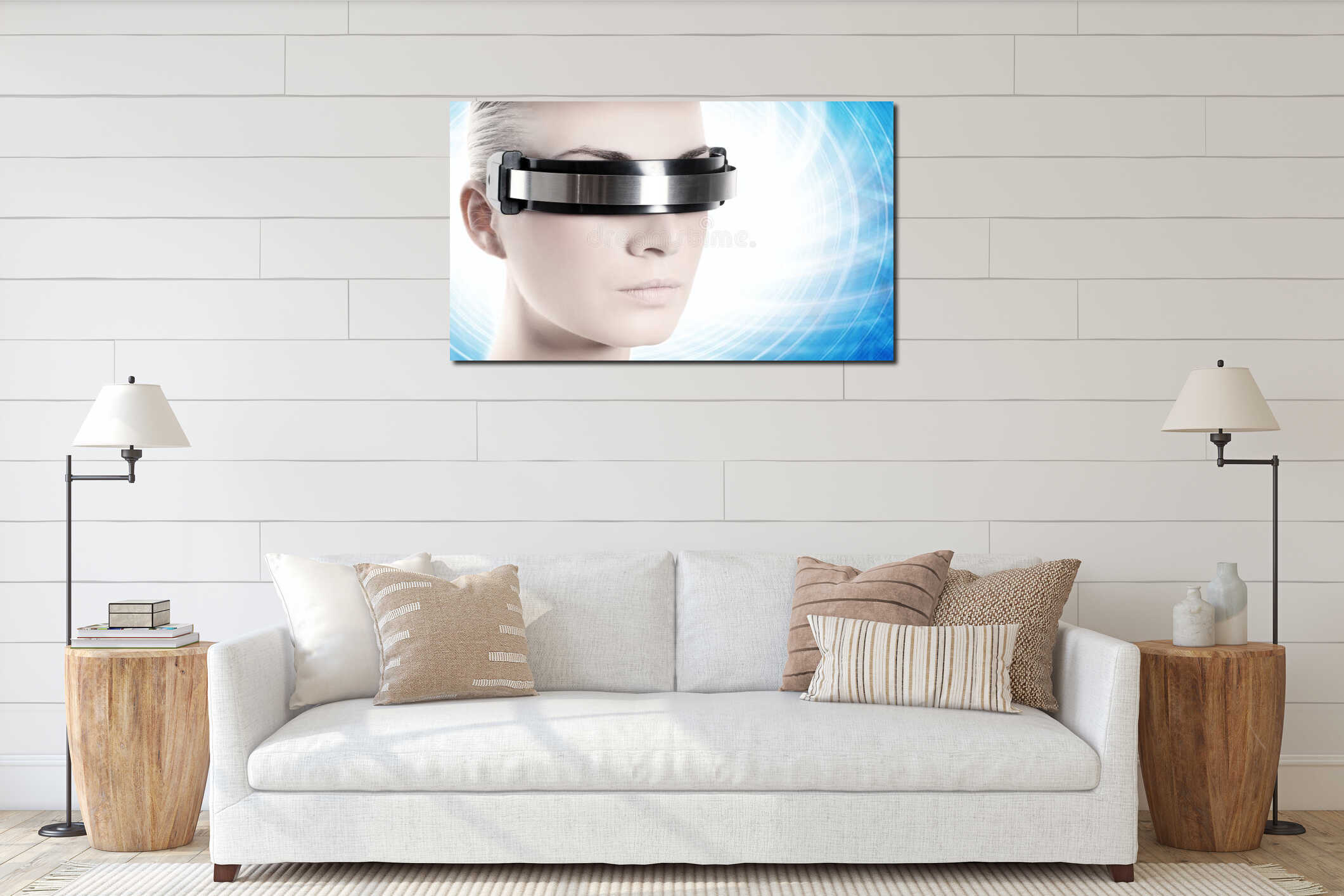 Canvas hanging interior mockup