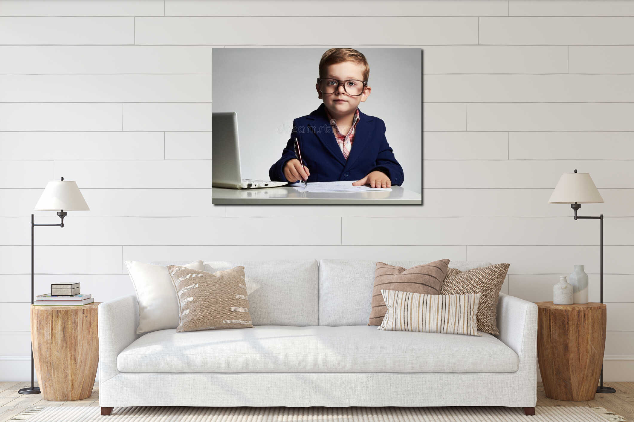 Canvas hanging interior mockup