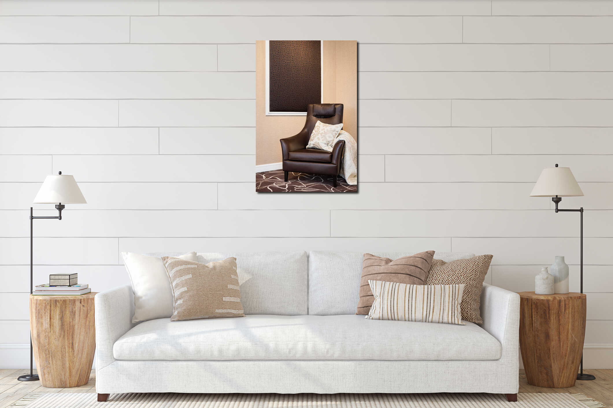 Canvas hanging interior mockup