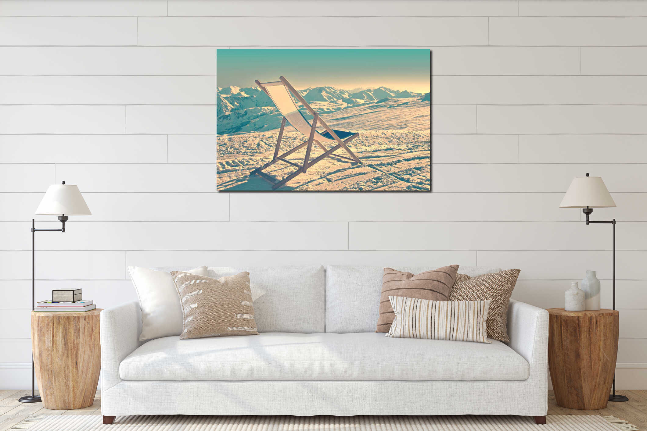 Canvas hanging interior mockup