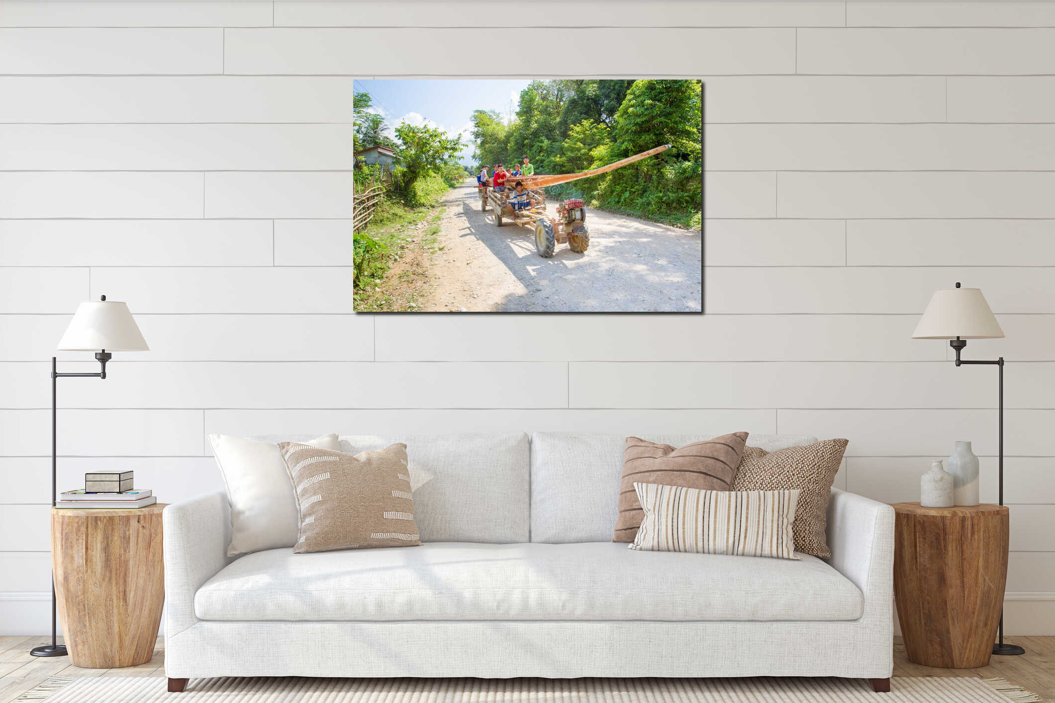 Canvas hanging interior mockup