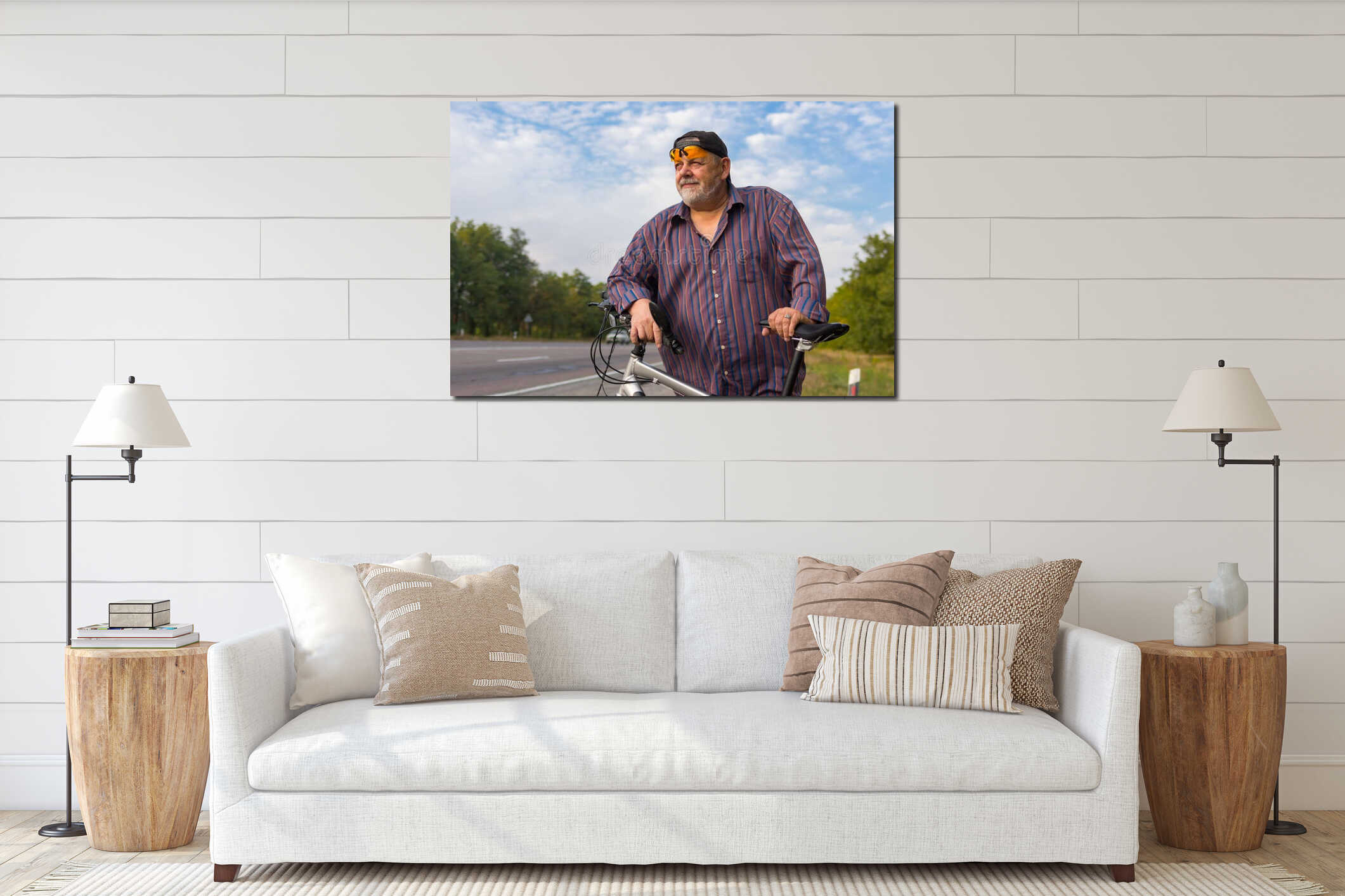 Canvas hanging interior mockup