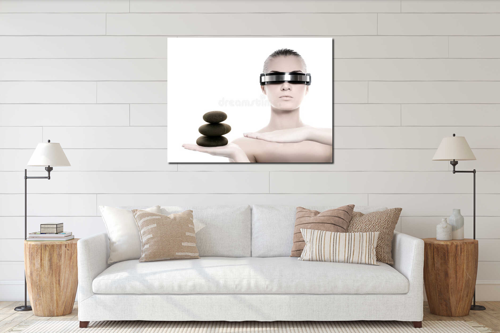 Canvas hanging interior mockup