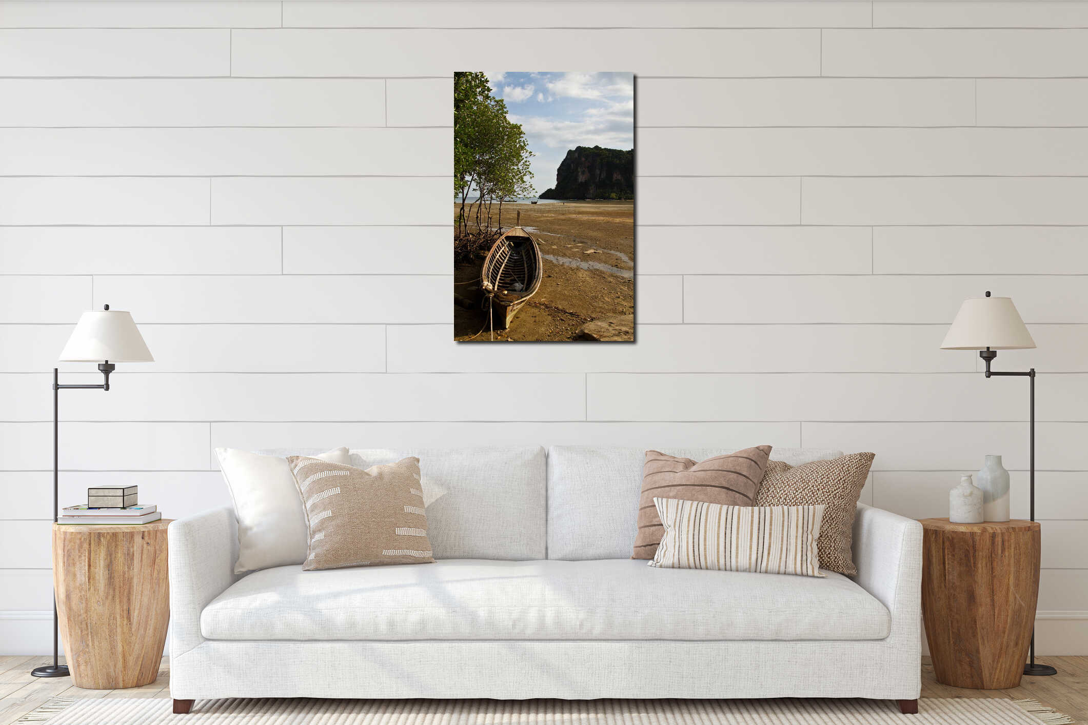 Canvas hanging interior mockup