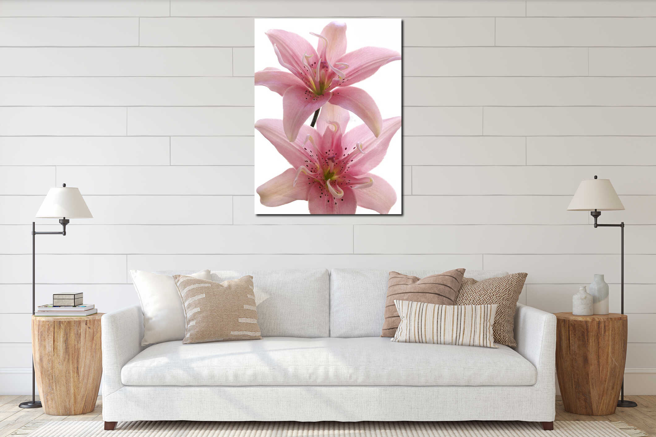 Canvas hanging interior mockup