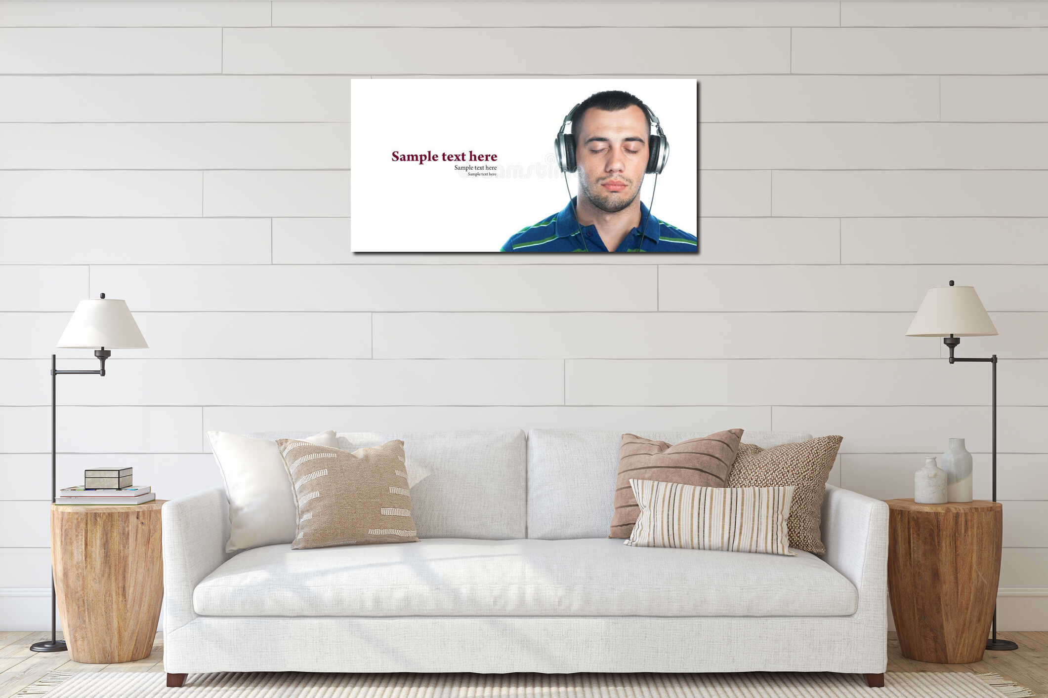 Canvas hanging interior mockup