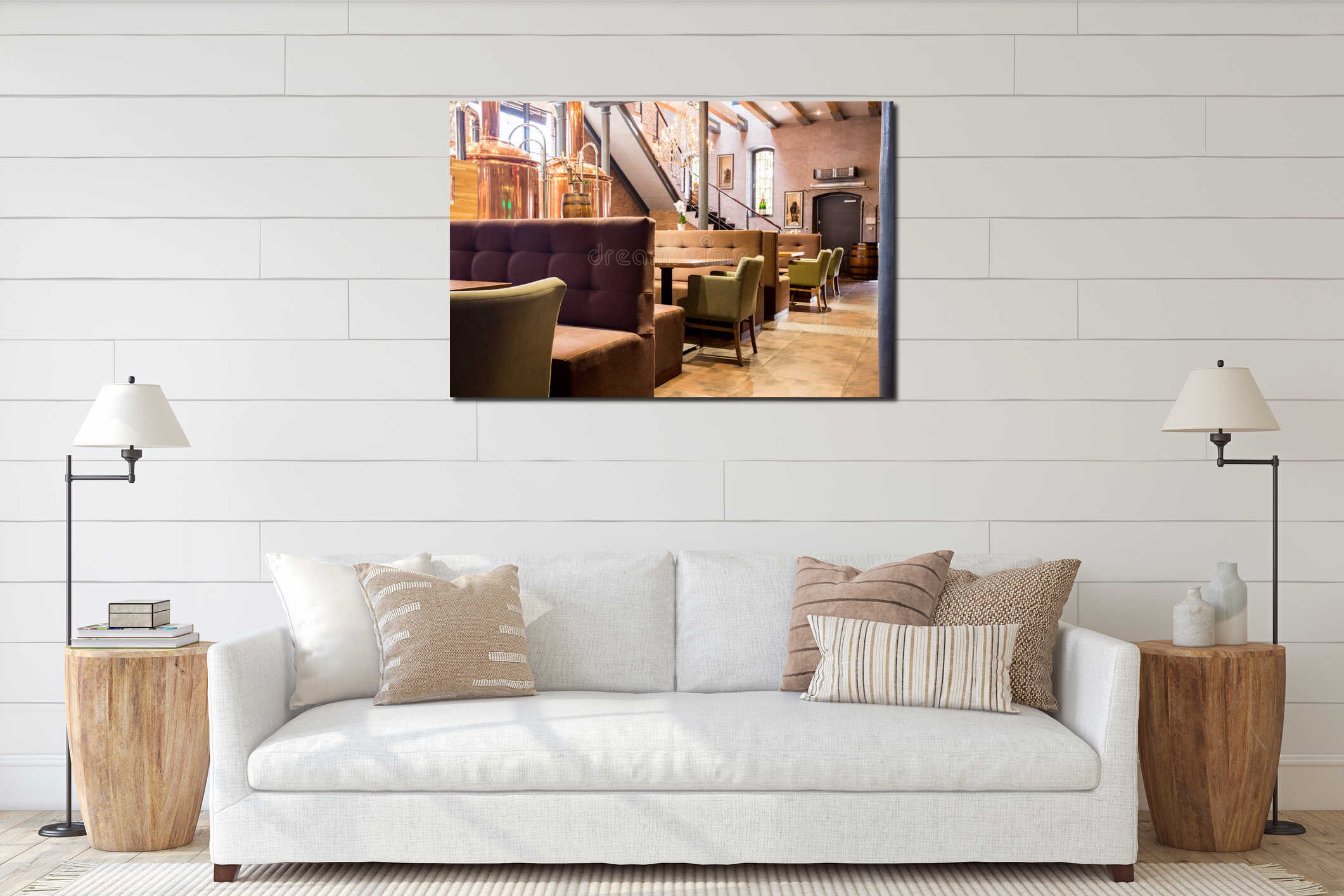 Canvas hanging interior mockup