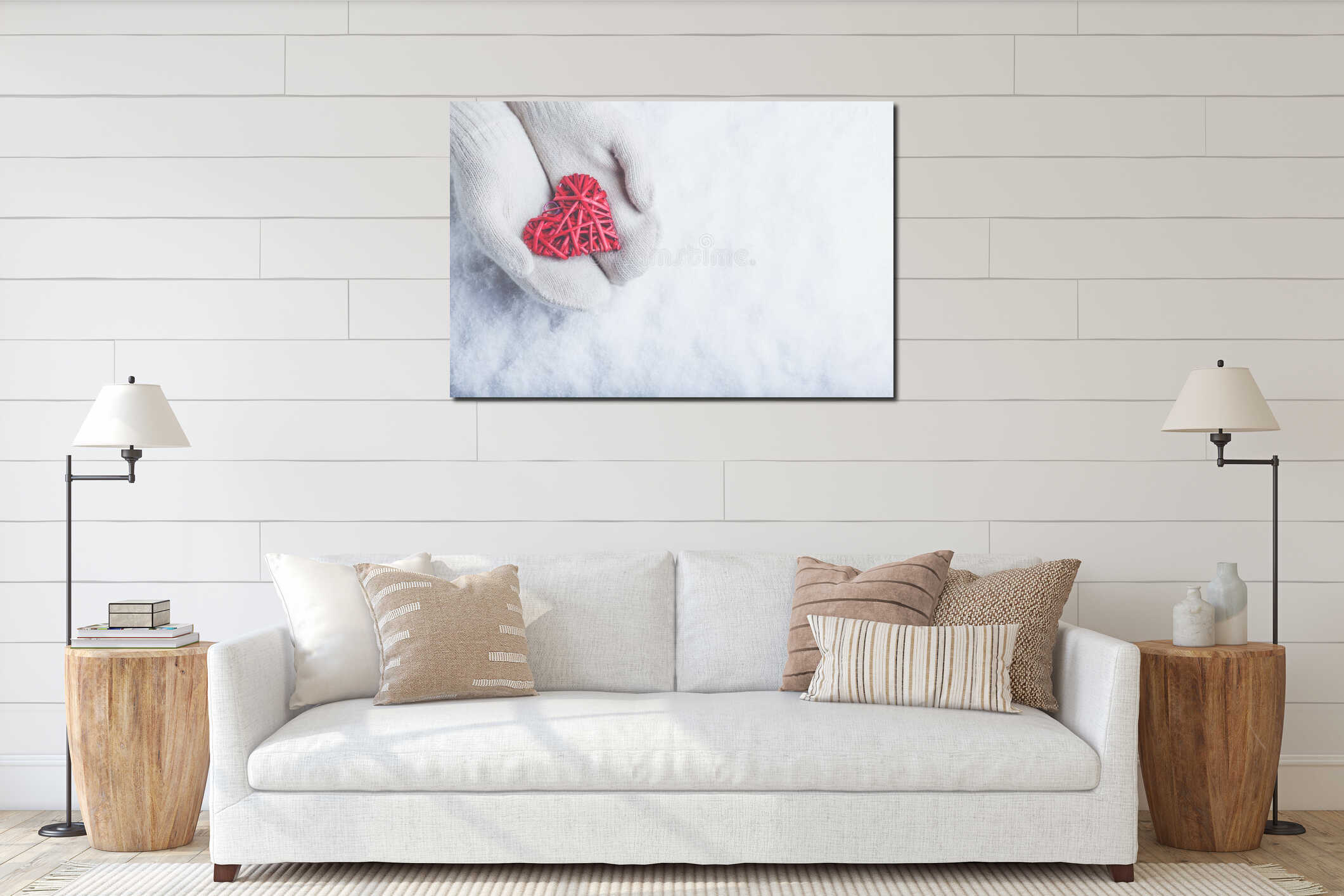 Canvas hanging interior mockup