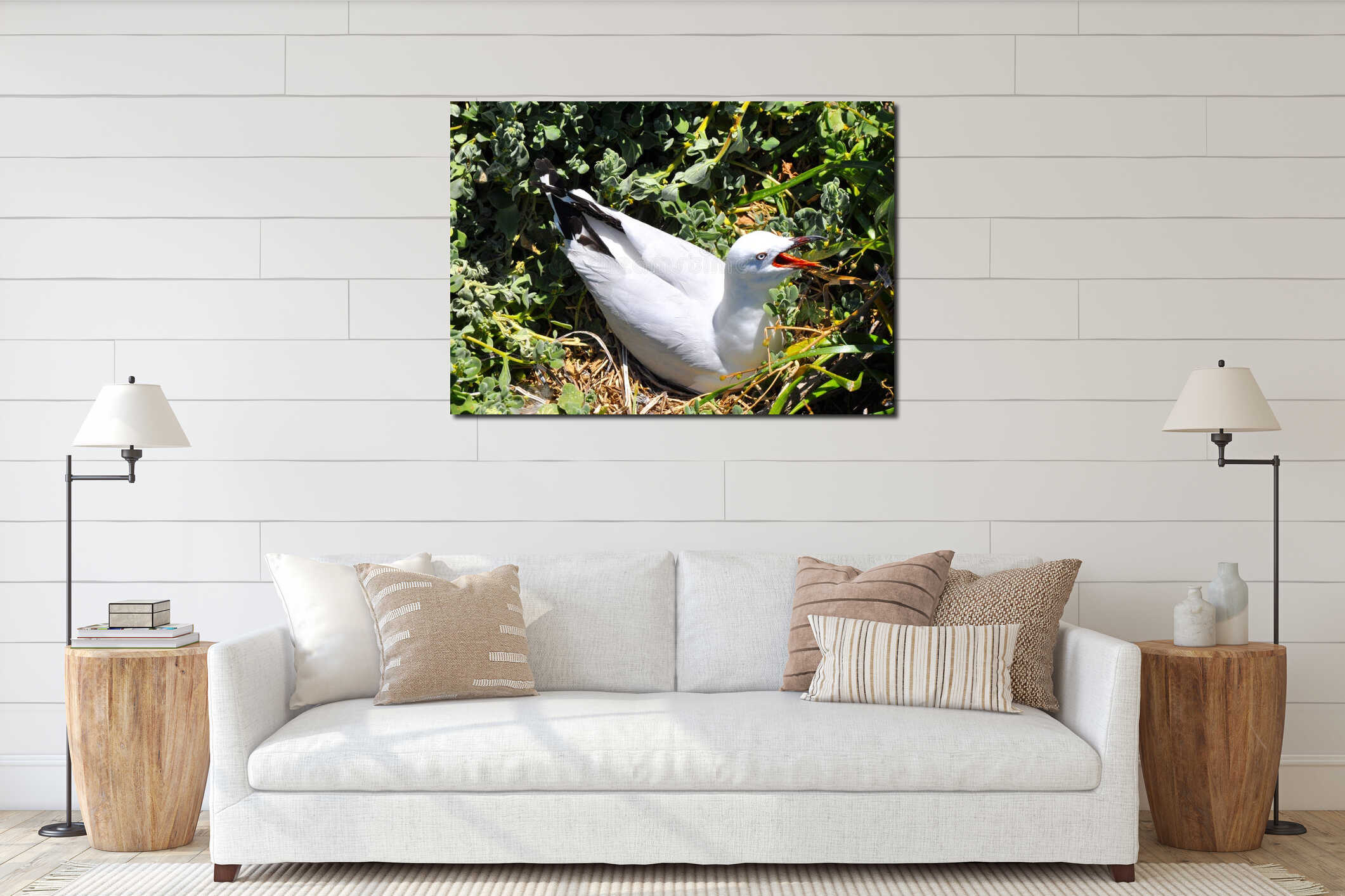 Canvas hanging interior mockup