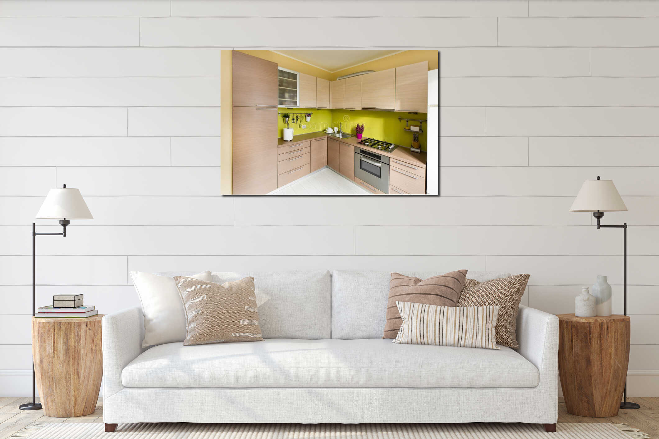 Canvas hanging interior mockup