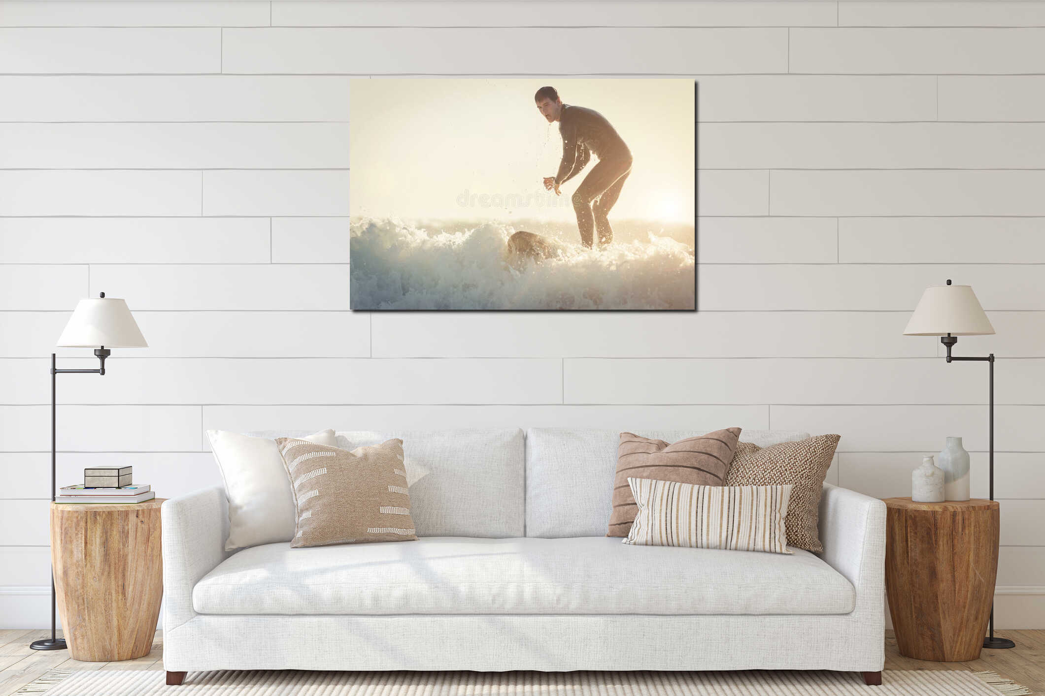 Canvas hanging interior mockup