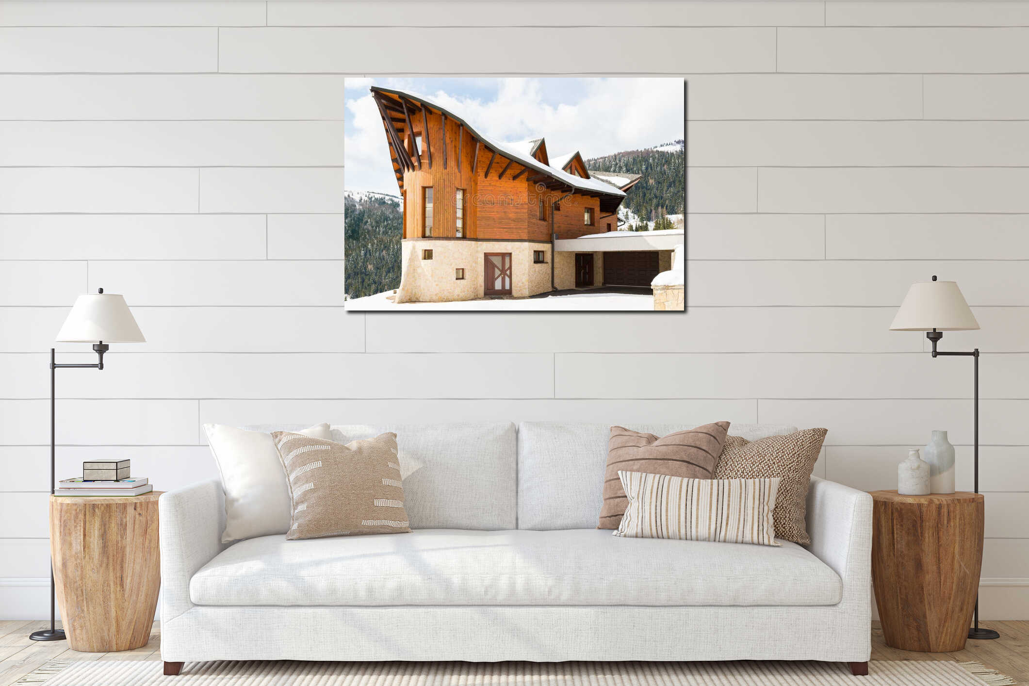 Canvas hanging interior mockup