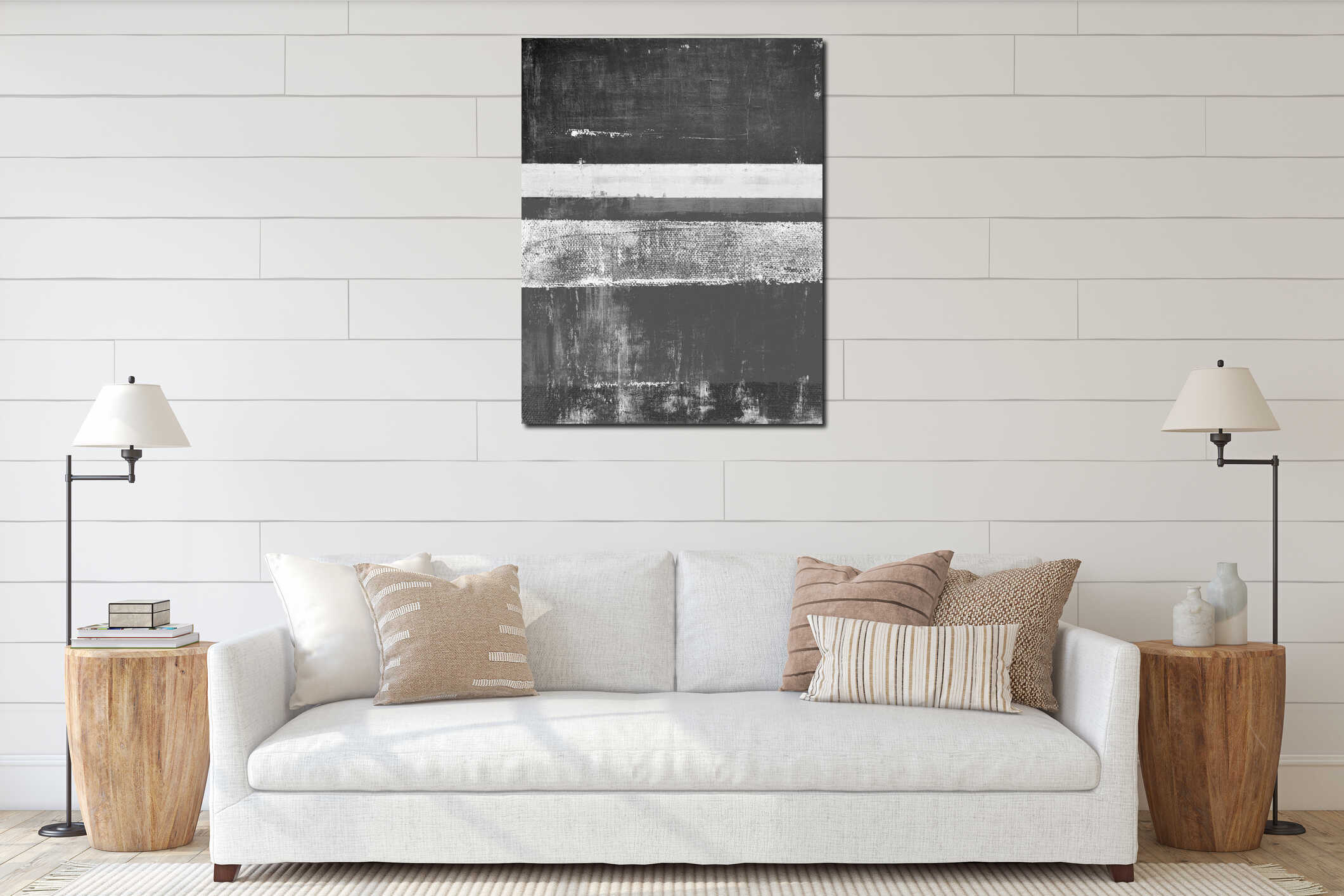 Canvas hanging interior mockup