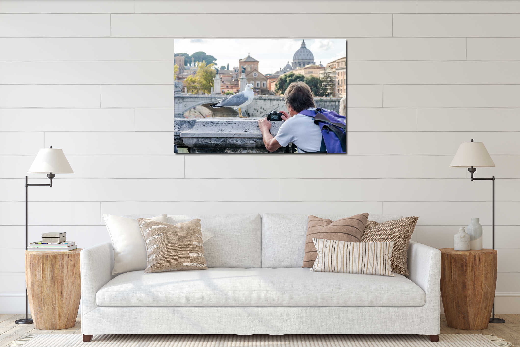 Canvas hanging interior mockup