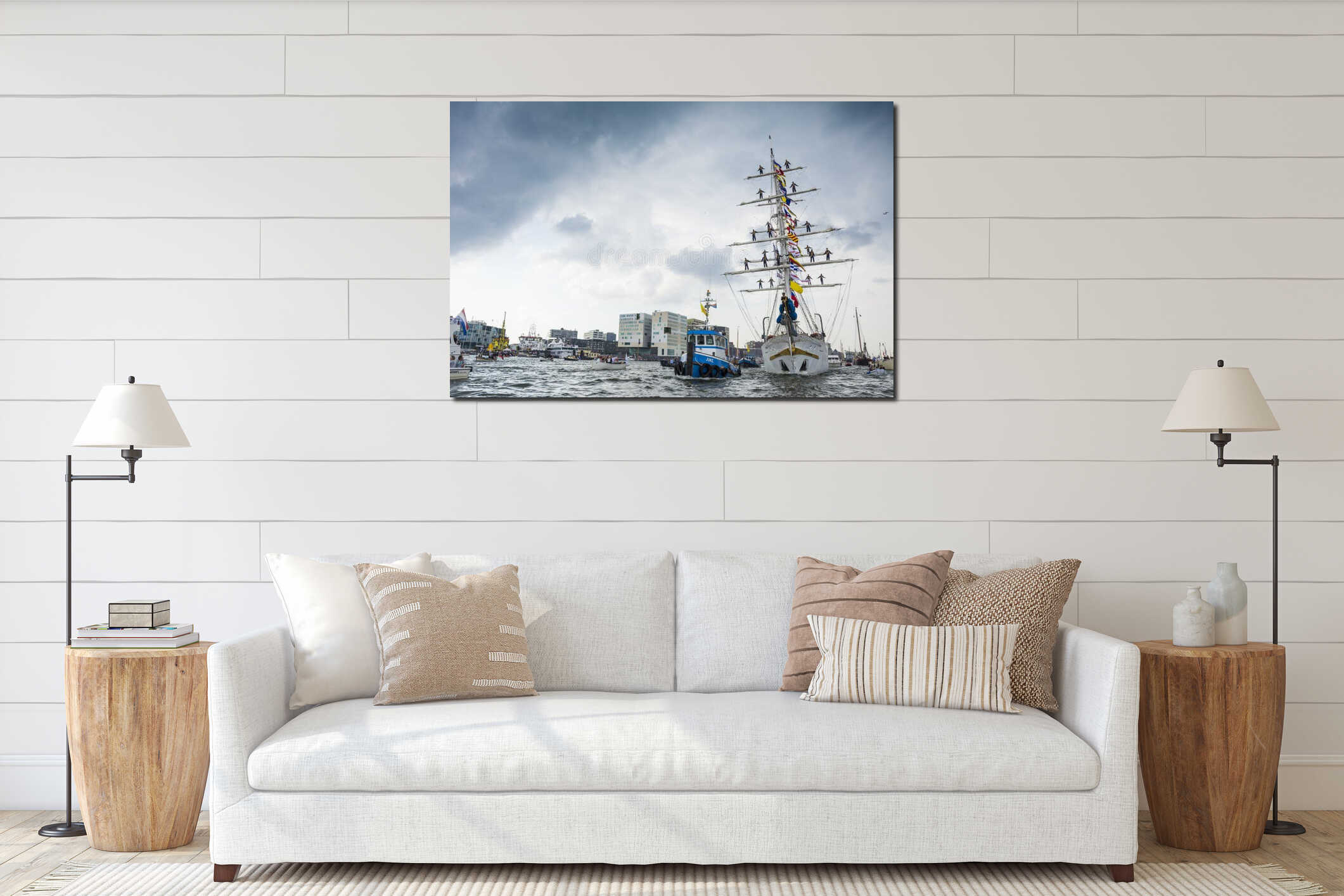Canvas hanging interior mockup